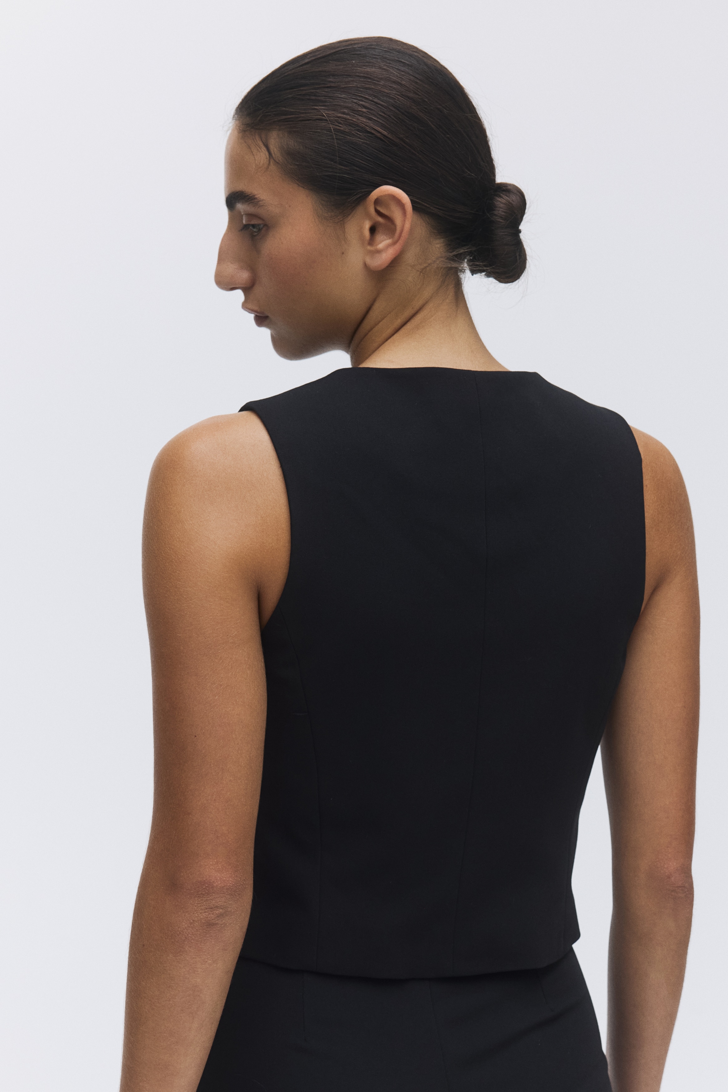 Asymmetric wrap waistcoat