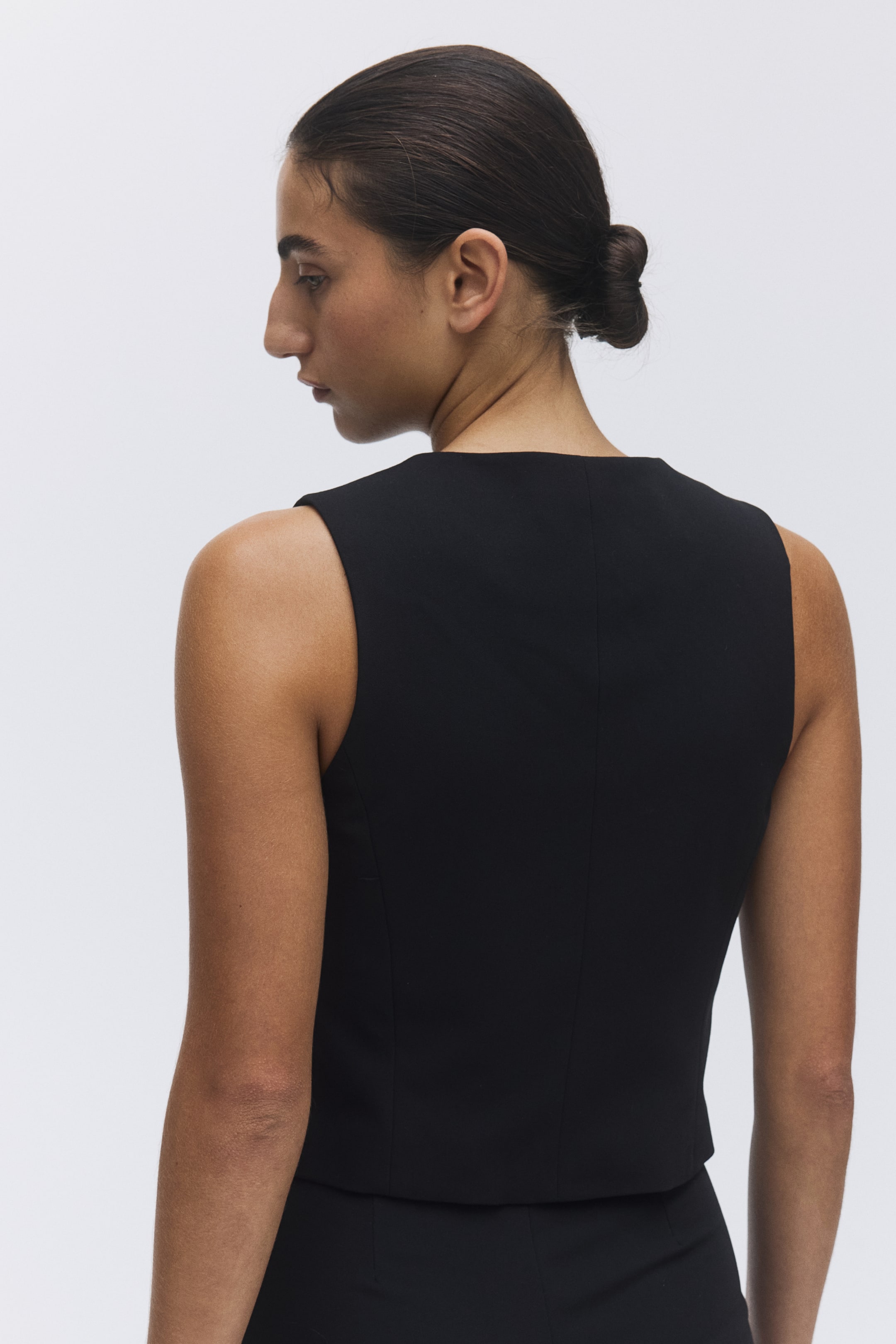 View larger image: Asymmetric wrap waistcoat - Black - Ladies | H&M GB 5