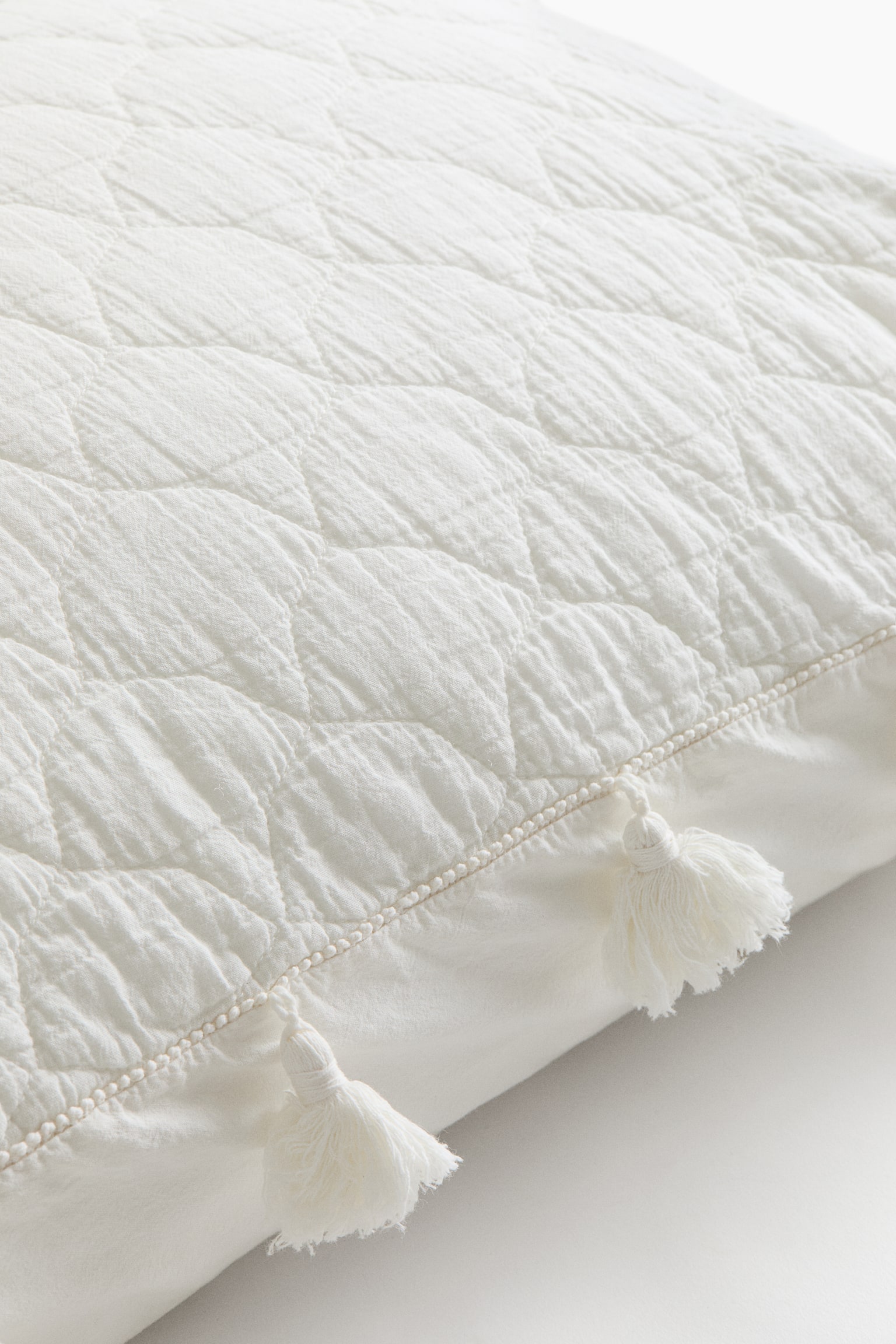 Quilted cushion cover - White/Khaki beige - 5