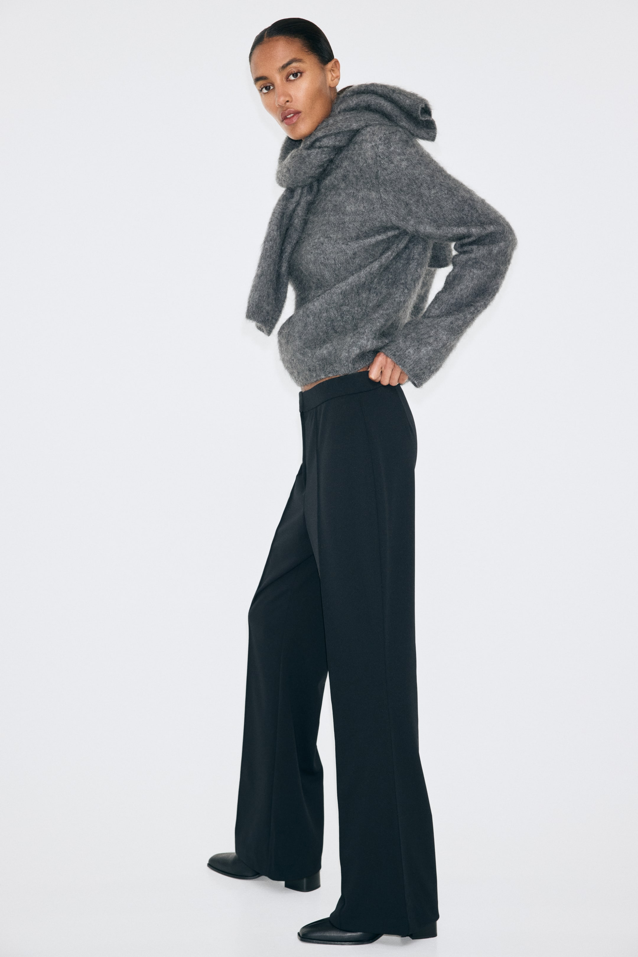 View larger image: Bootcut Crease-Front Pants - Black - Ladies | H&M PH 2