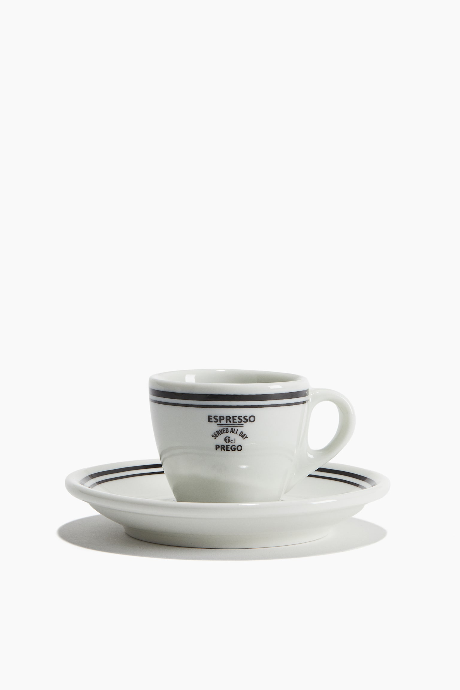 Espresso cup and saucer - White/Black - 1