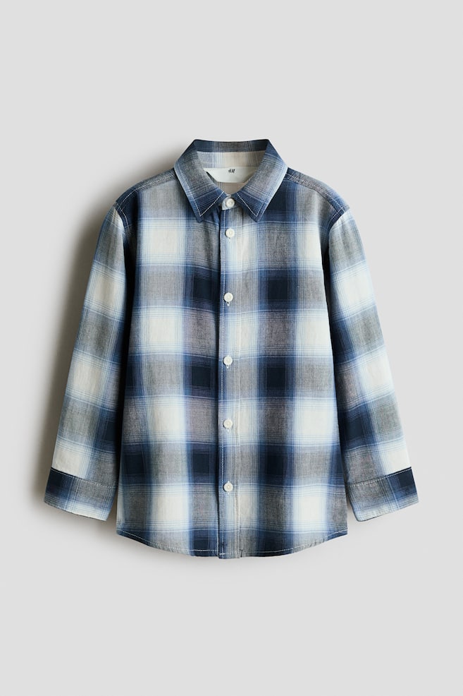 Cotton Shirt - Gray/plaid/Brown/plaid - 1