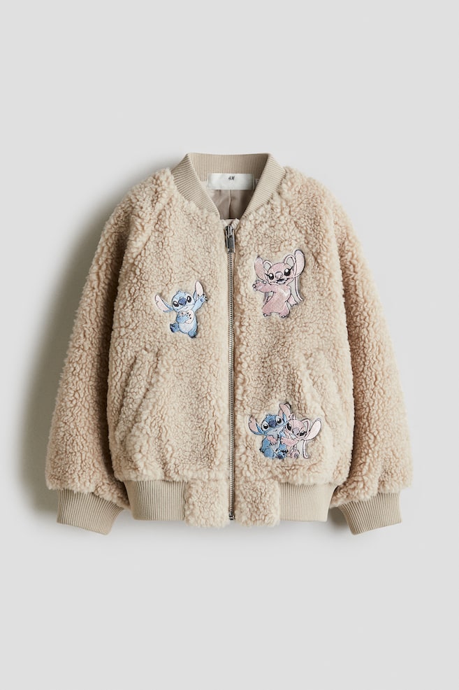 Cazadora bomber de borreguito con aplicaciones - Beige claro/Lilo y Stitch/Crema/Minnie Mouse/Crema/Hello Kitty - 1
