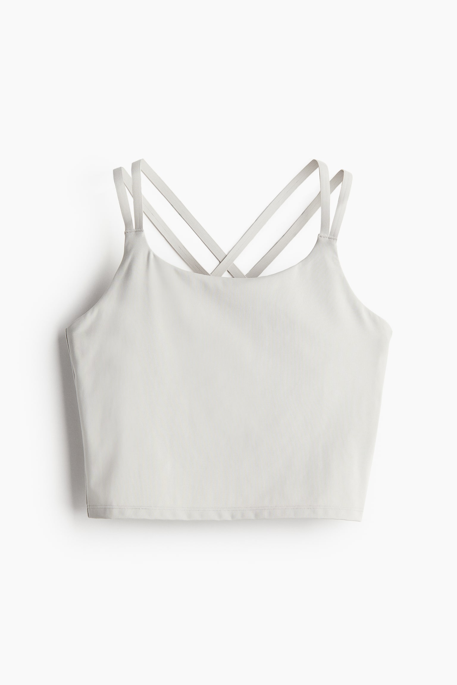 Cropped Activewear Cami In DryMove™ - Light grey/Light khaki green/Black - 2