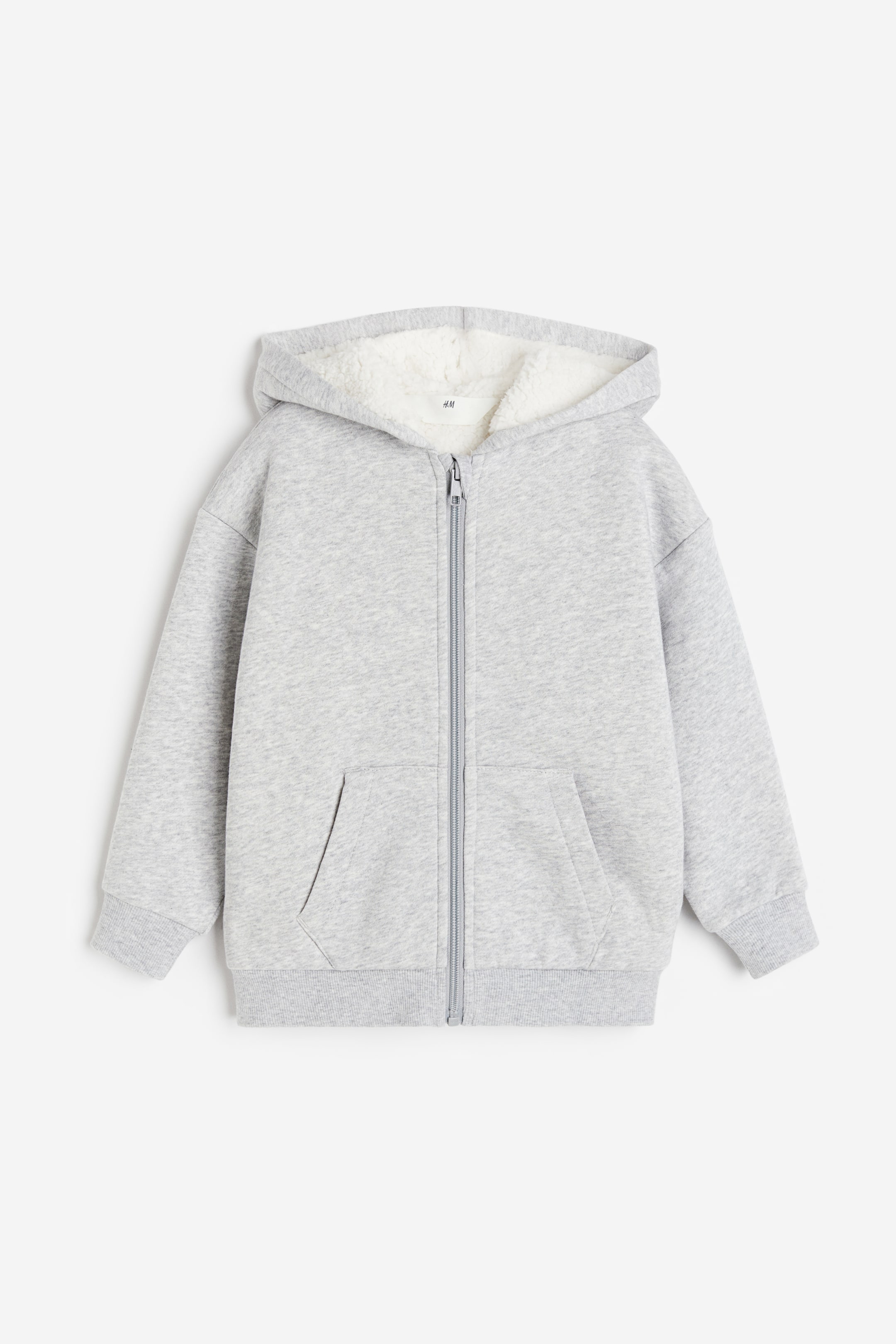 Agrandir l'image: Veste à capuche zippée et doublée - Gris clair chiné - ENFANT | H&M BE 1