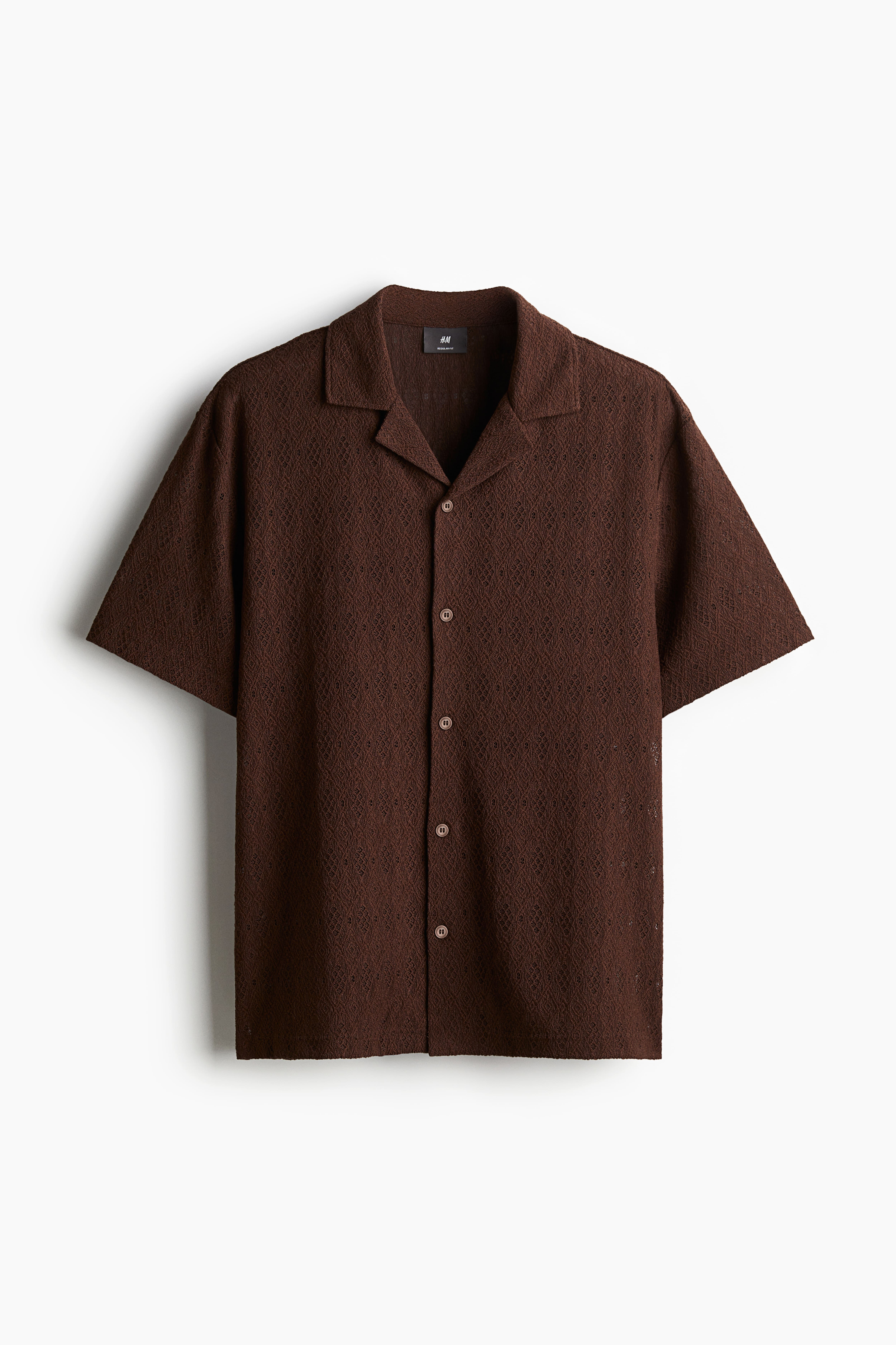 Regular Fit Lace Resort Shirt Brown Men H M CA