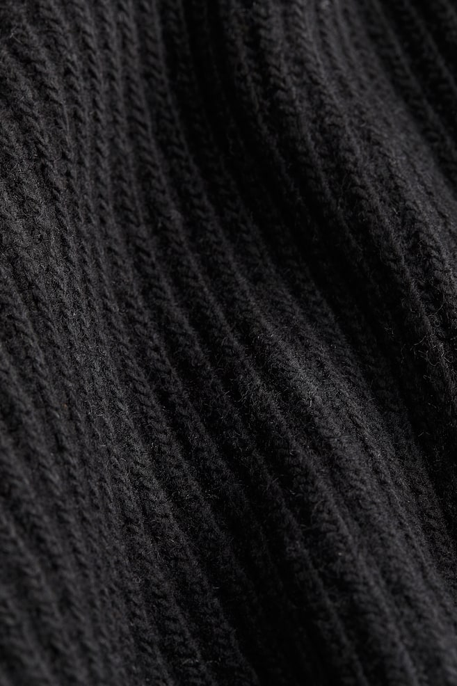 Rib-knit turtleneck jumper - Black/Light pink - 6