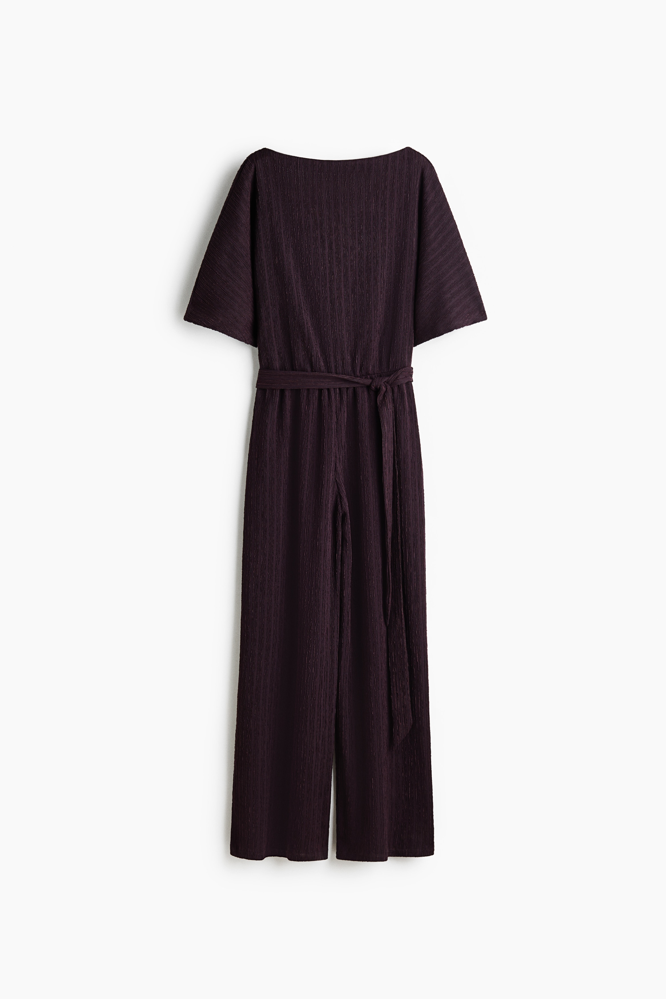 Textured jersey jumpsuit - Dark plum purple/Dusty blue