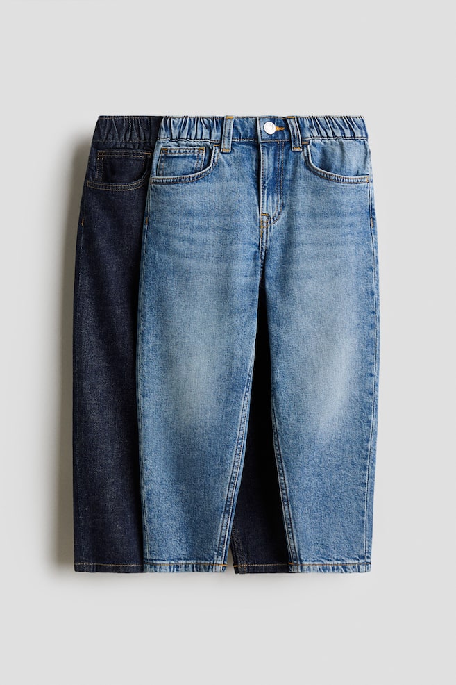 Set van 2 Loose Fit Tapered Leg Jeans - Denimblauw/donker denimblauw/Zwart/denimblauw/Denimblauw/zwart - 1