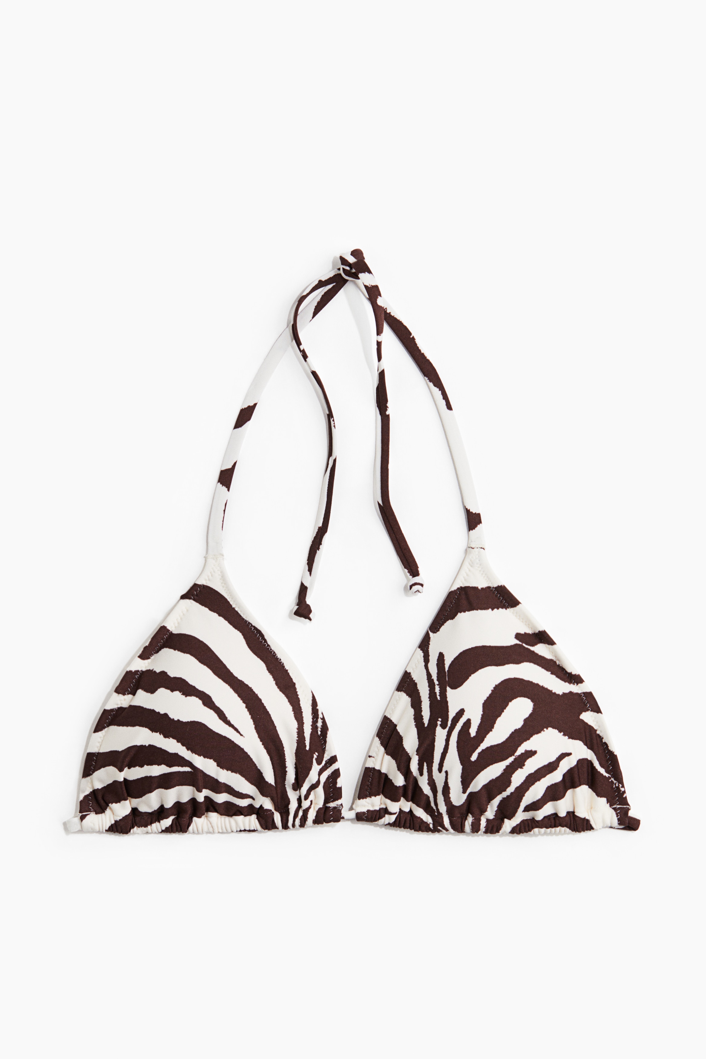 Padded Triangle Bikini Top - Cream/Zebra print/Dark brown/Black/Pattern/Dark blue