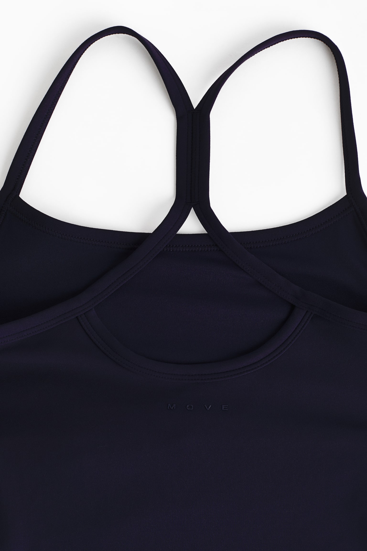 Integral-bra sports strappy top with SoftMove™ - Navy blue/Aubergine purple/Black/White/Soft pink/Greige - 2