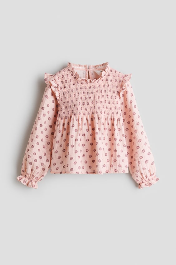 Детские блузки H&M Smock-Detail Cotton Blouse