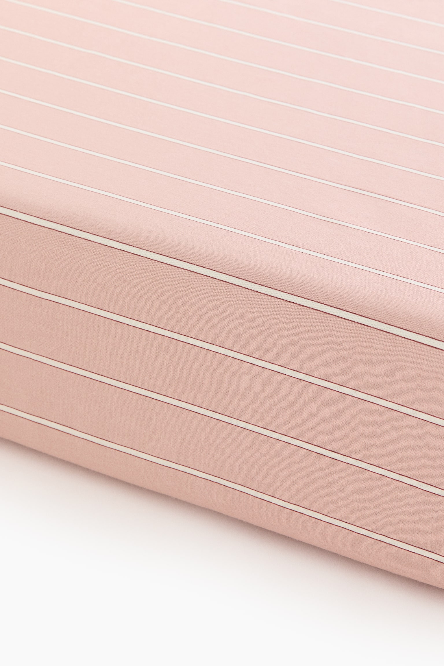 Striped cotton cot fitted sheet - Dusty pink/Striped/Dusty blue/Striped/Light beige/Striped - 1