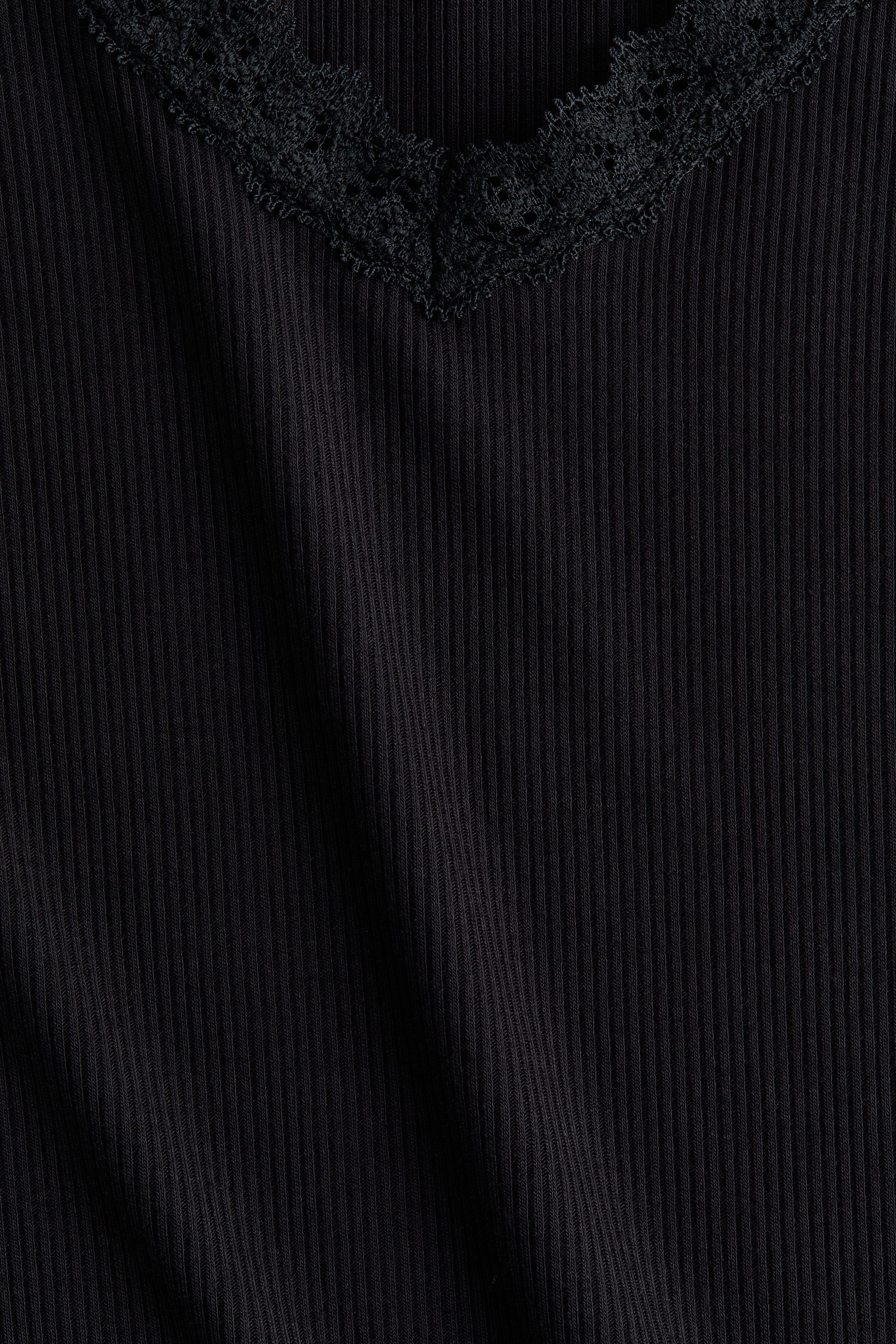 Lace-trimmed jersey top