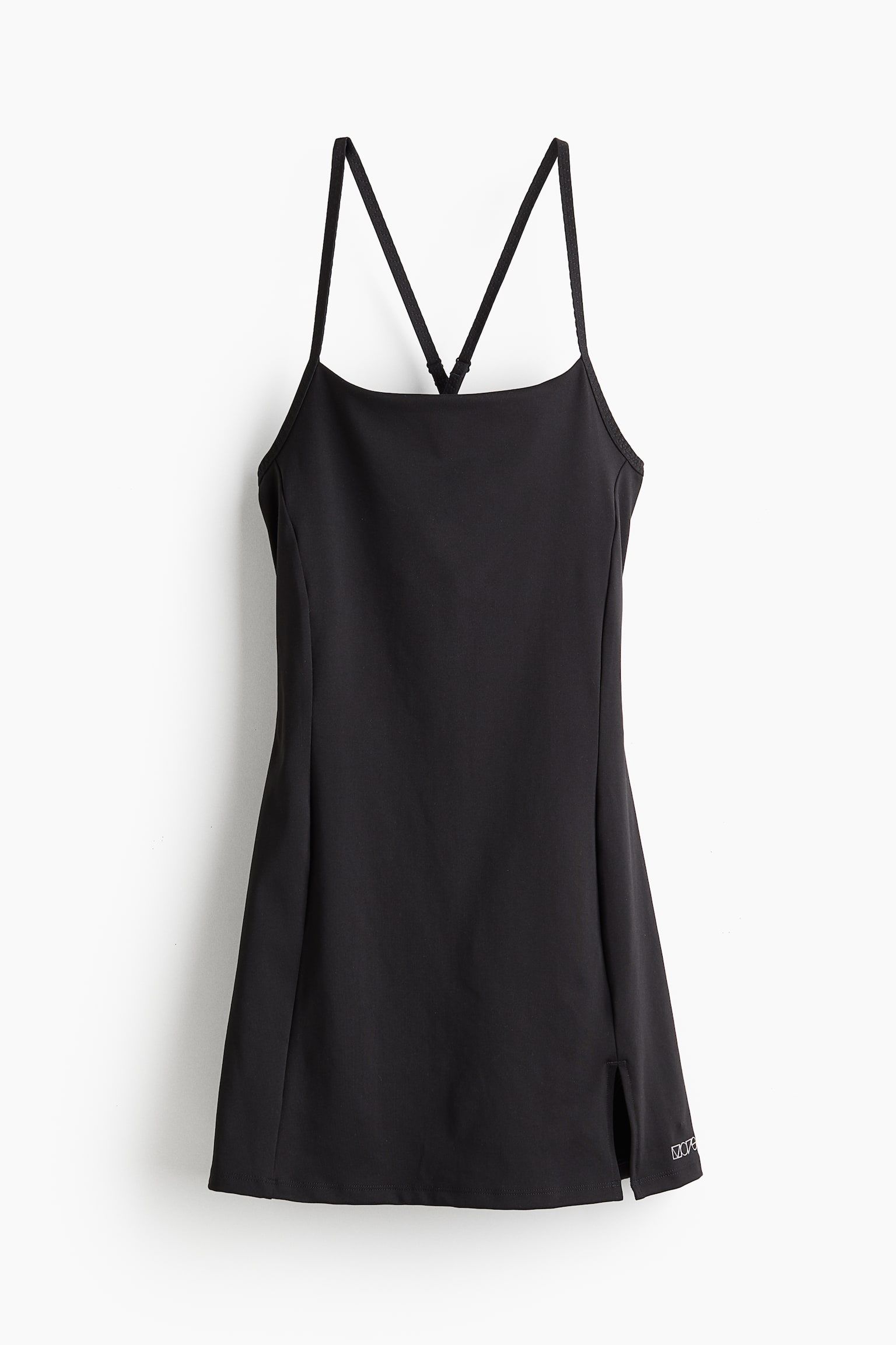 Tennis Dress In DryMove™ - Black/White/Light khaki green - 2