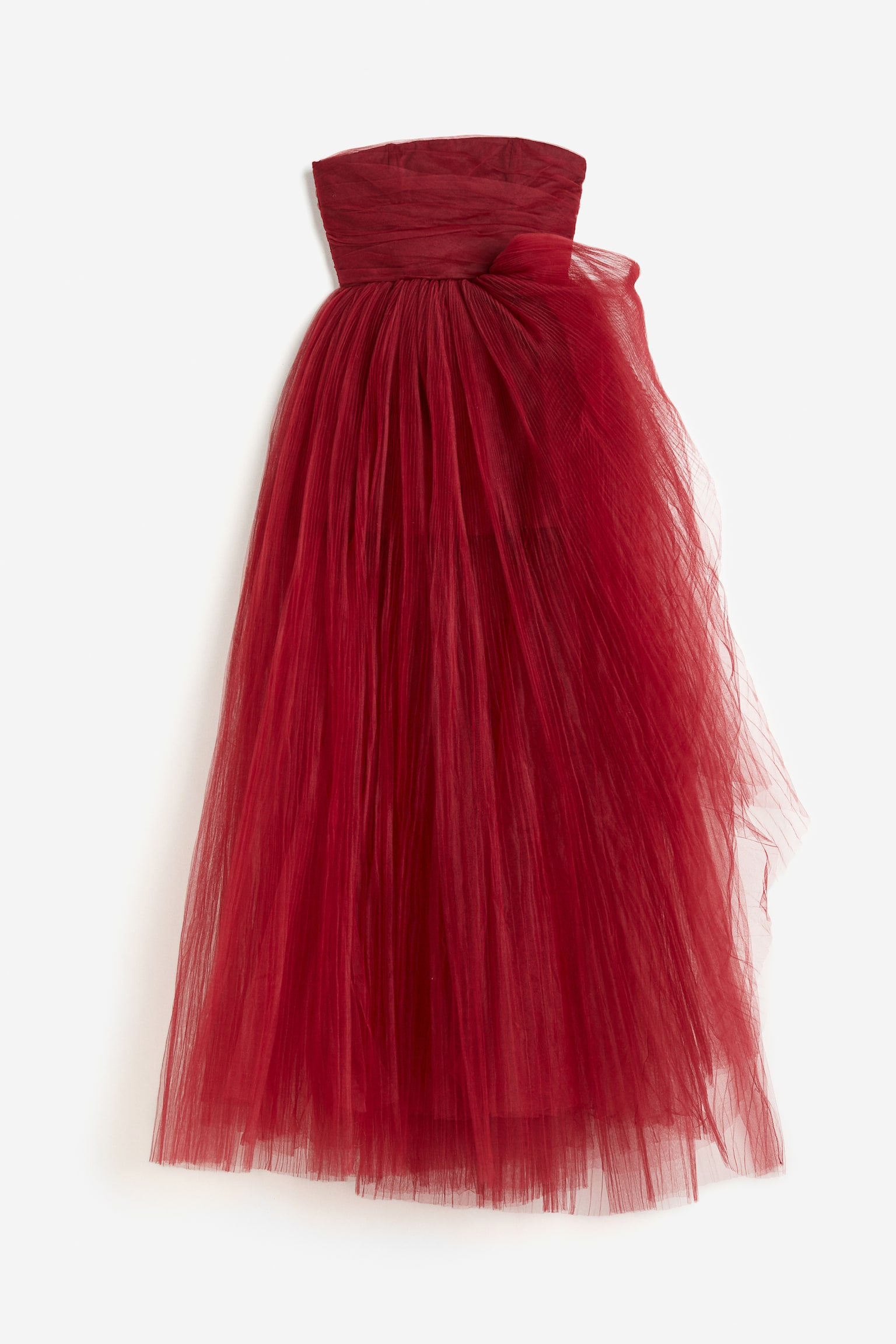 Voluminous Tulle Dress - Dark red - 1