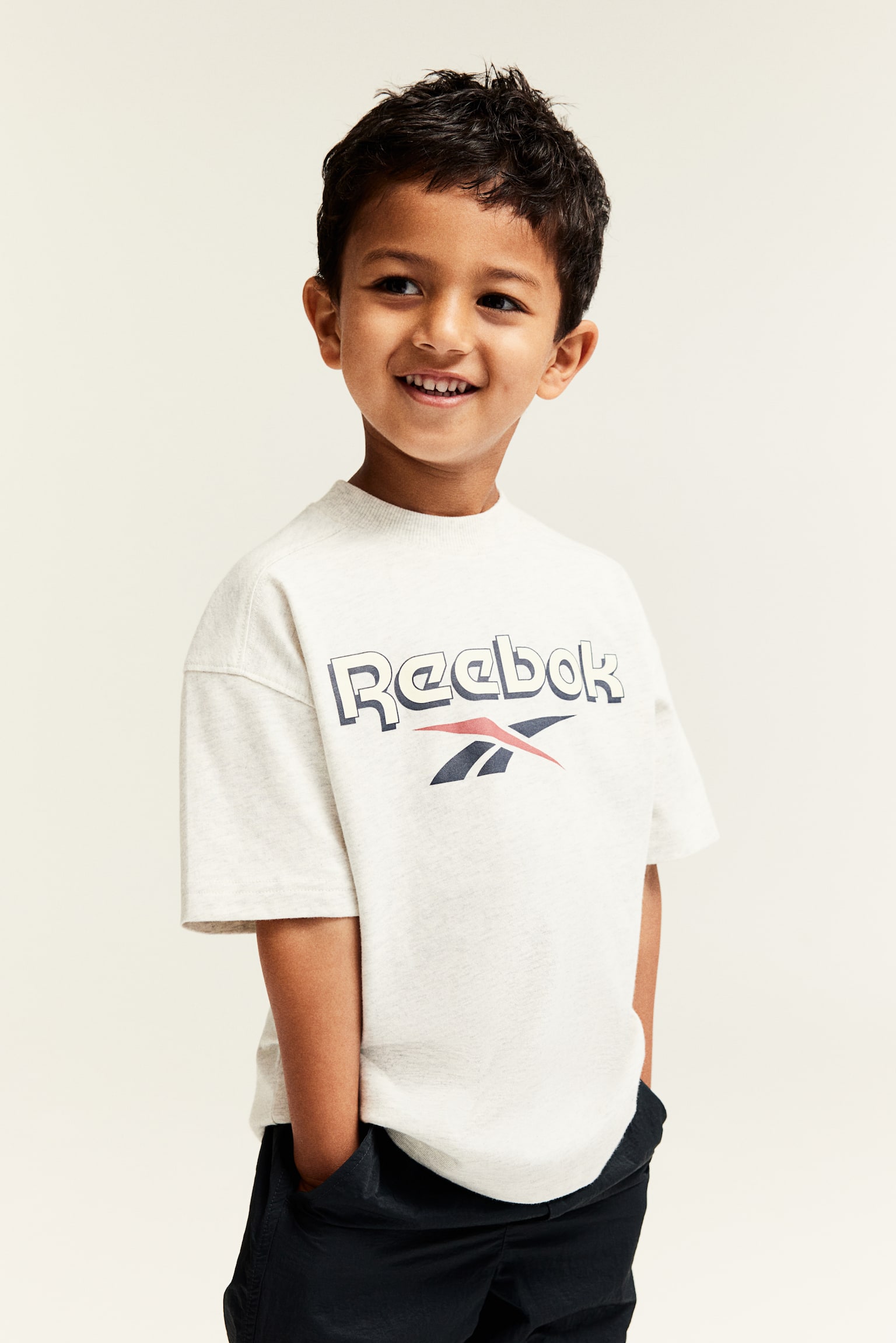 Print-motif T-shirt - Light grey marl/Reebok/Beige - 1