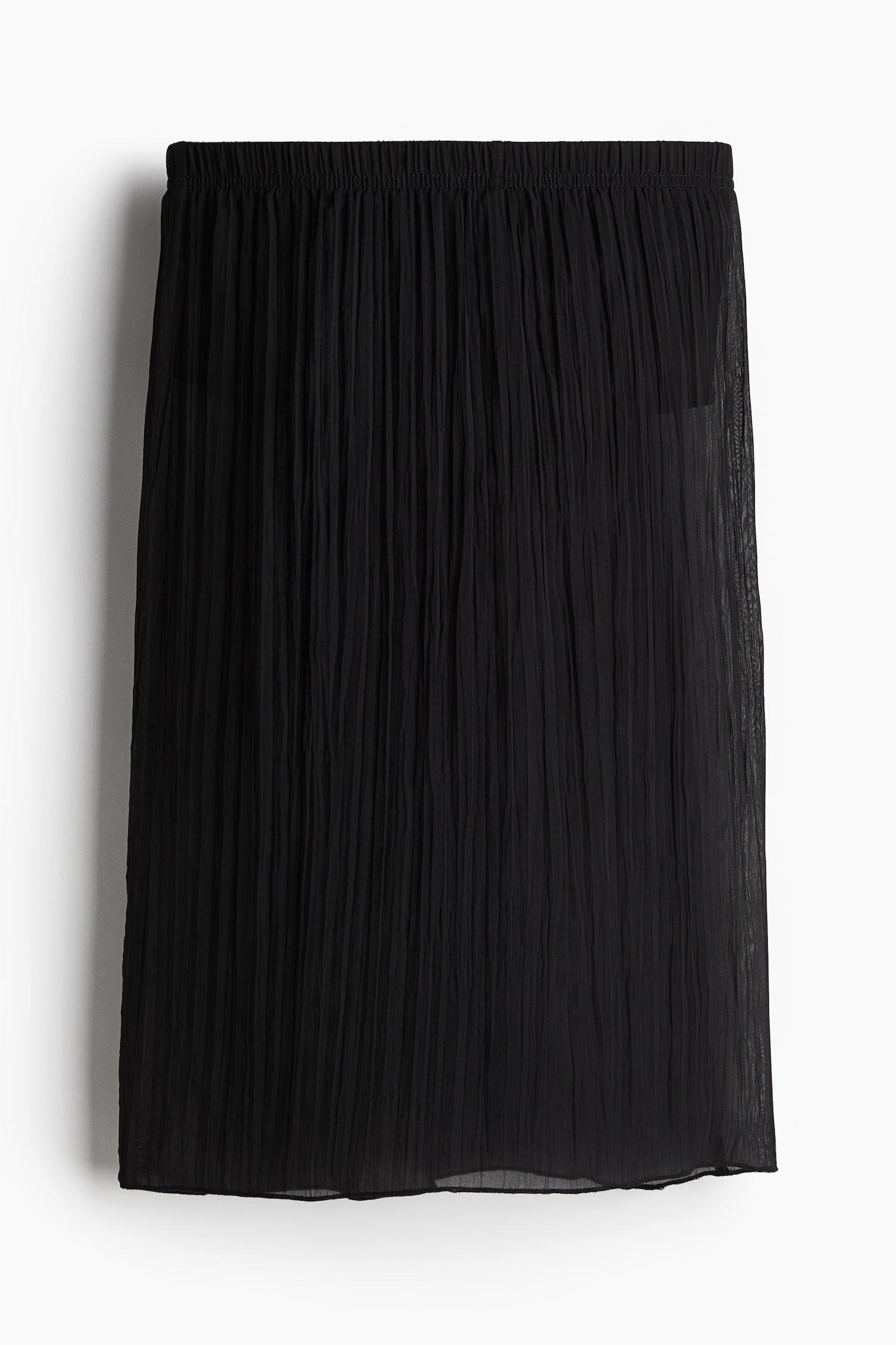 Sheer crinkled skirt - Black - 2