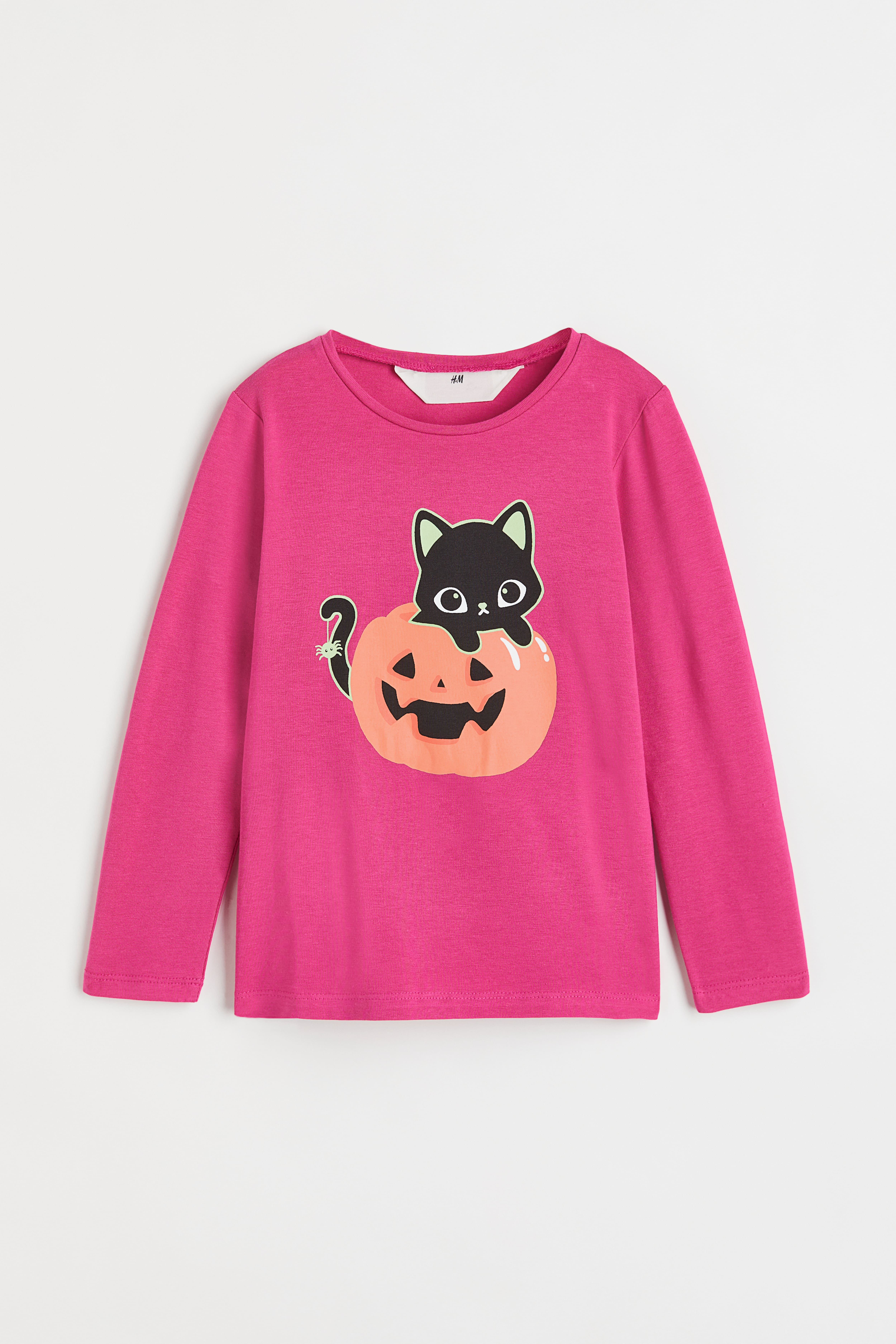 Printed jersey top Cerise Cat Kids H M GB