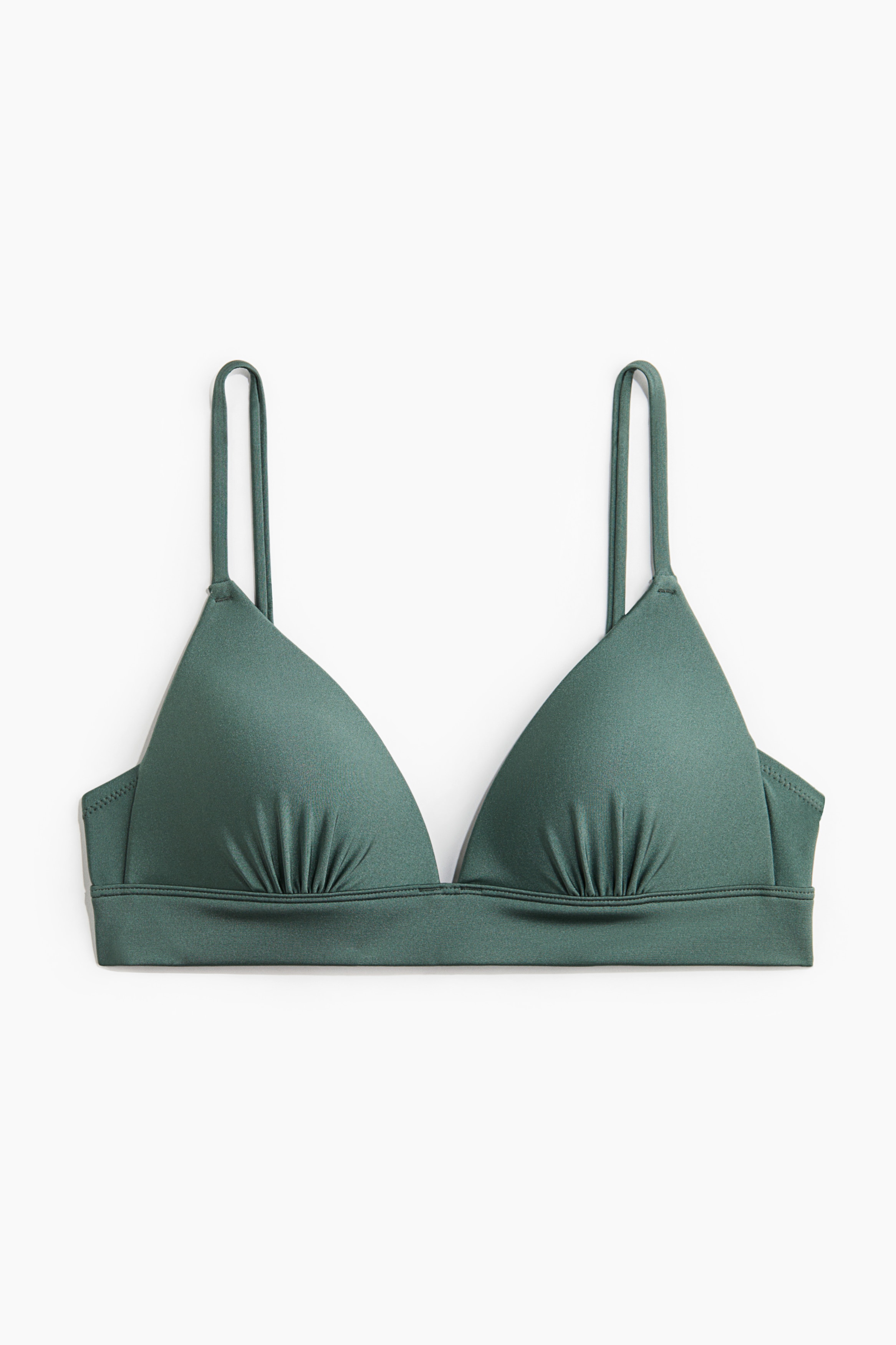 Push-up triangle bikini top - Dusty green