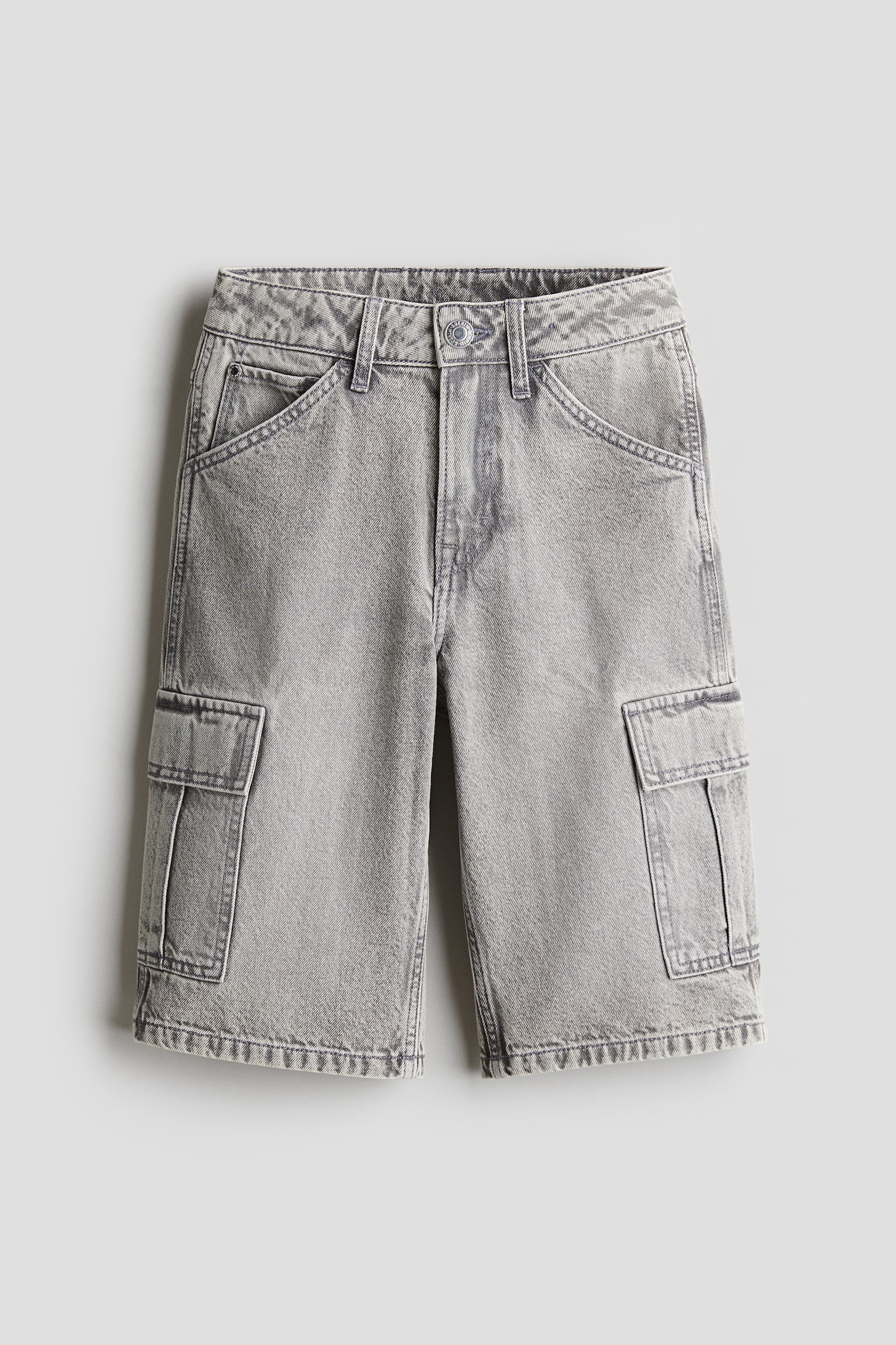 Denim cargo shorts - Light grey/Dark grey/Light denim blue - 1