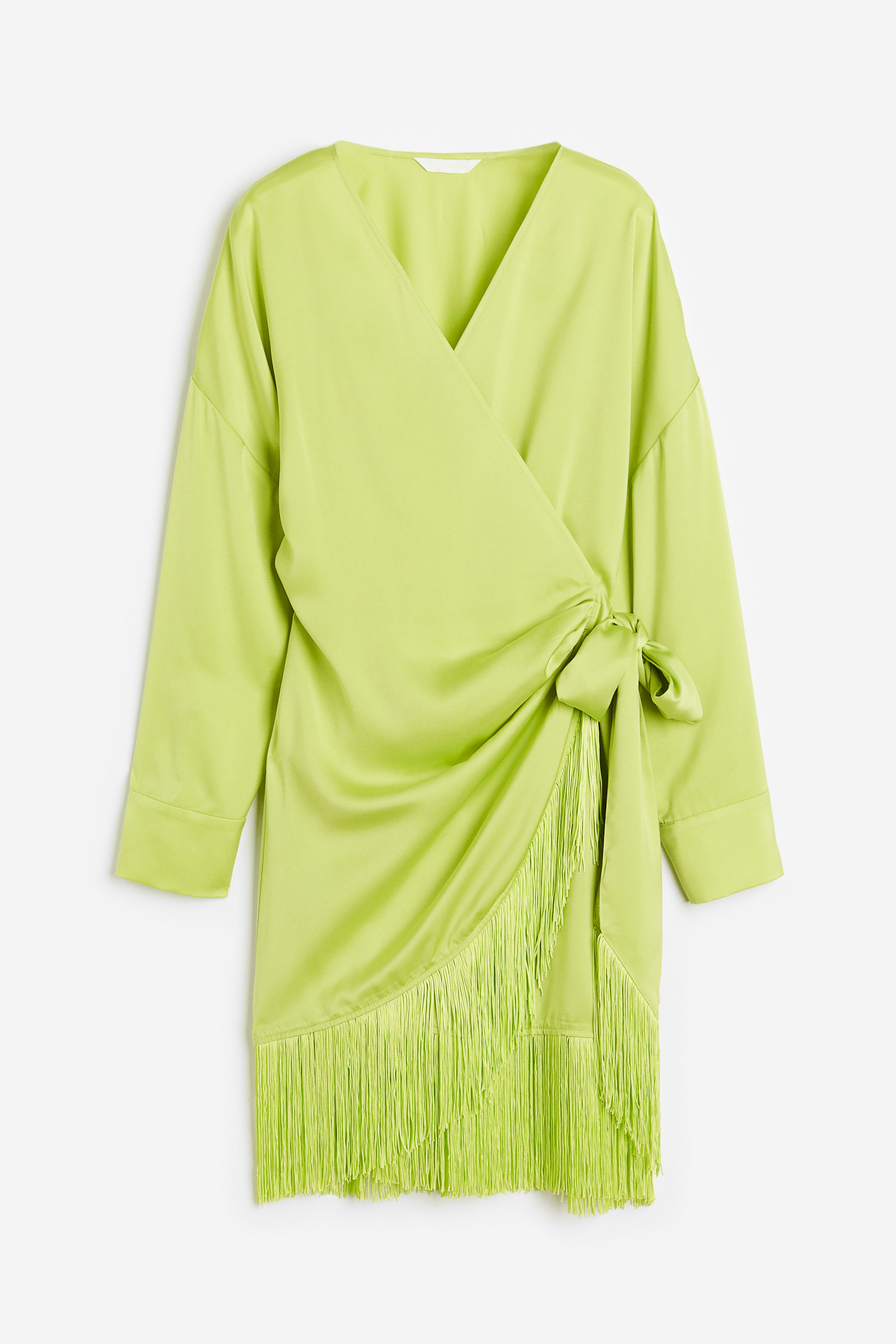 Lime green fringe dress hotsell