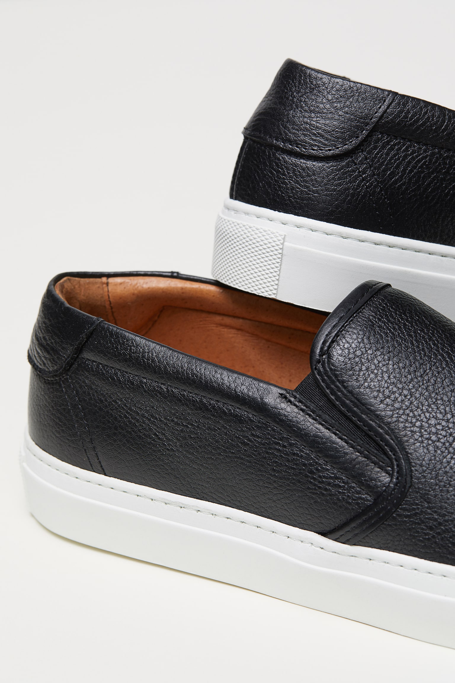 Campion Black Calf Elastic Slip On Sneaker