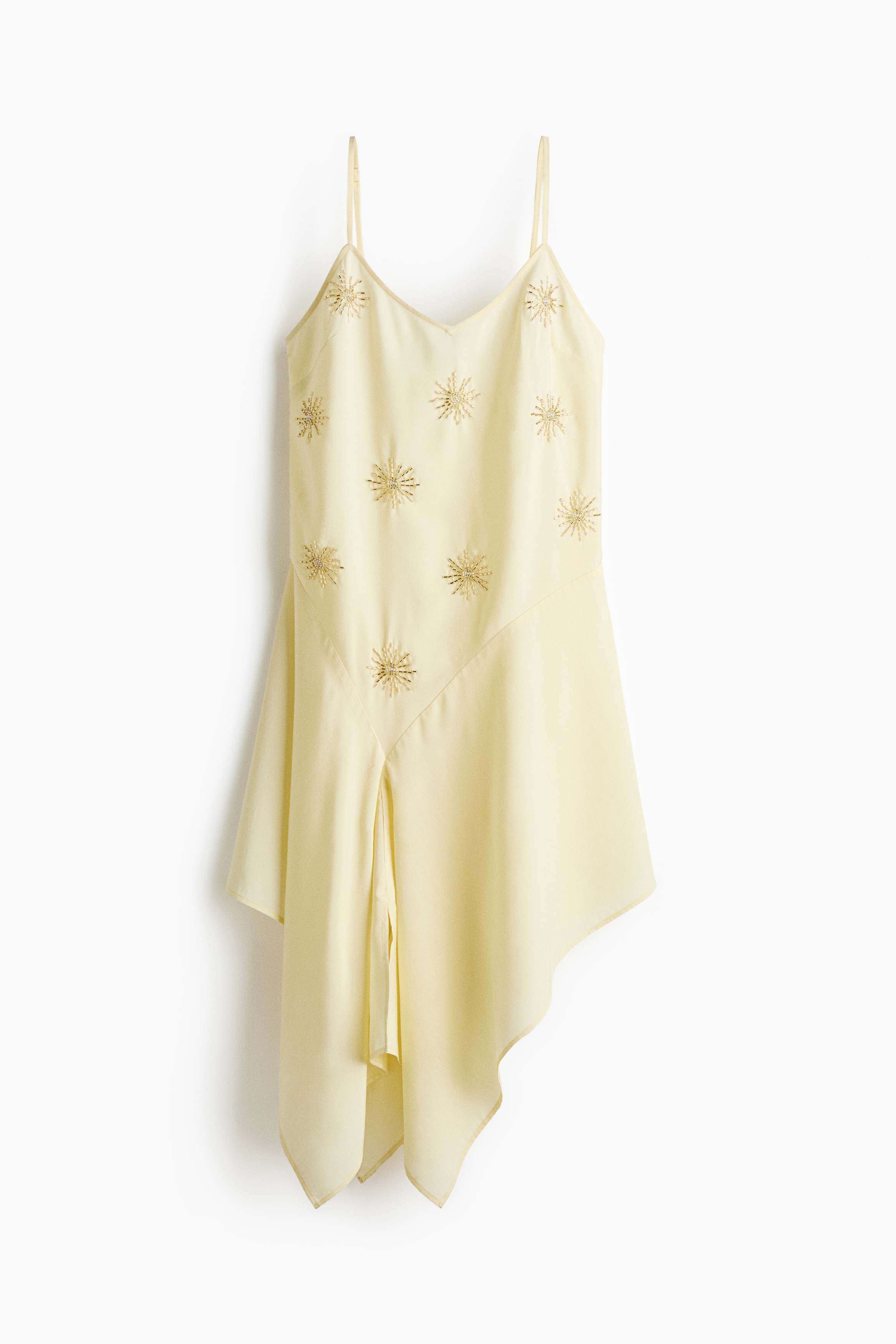 Embellished Slip Dress - Light yellow