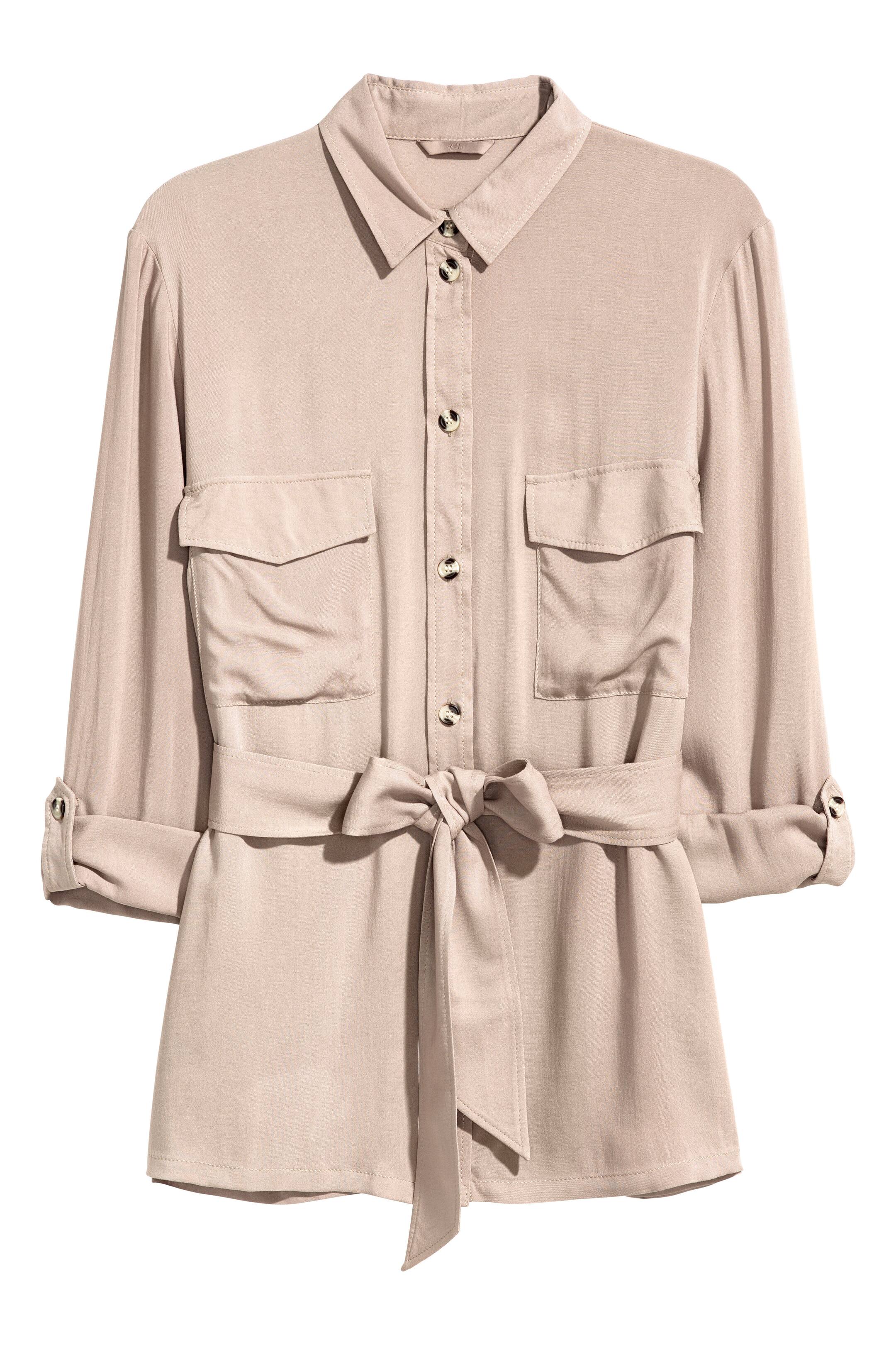 View larger image: H&M+ Cargo Shirt - Light beige - Ladies | H&M CA 1