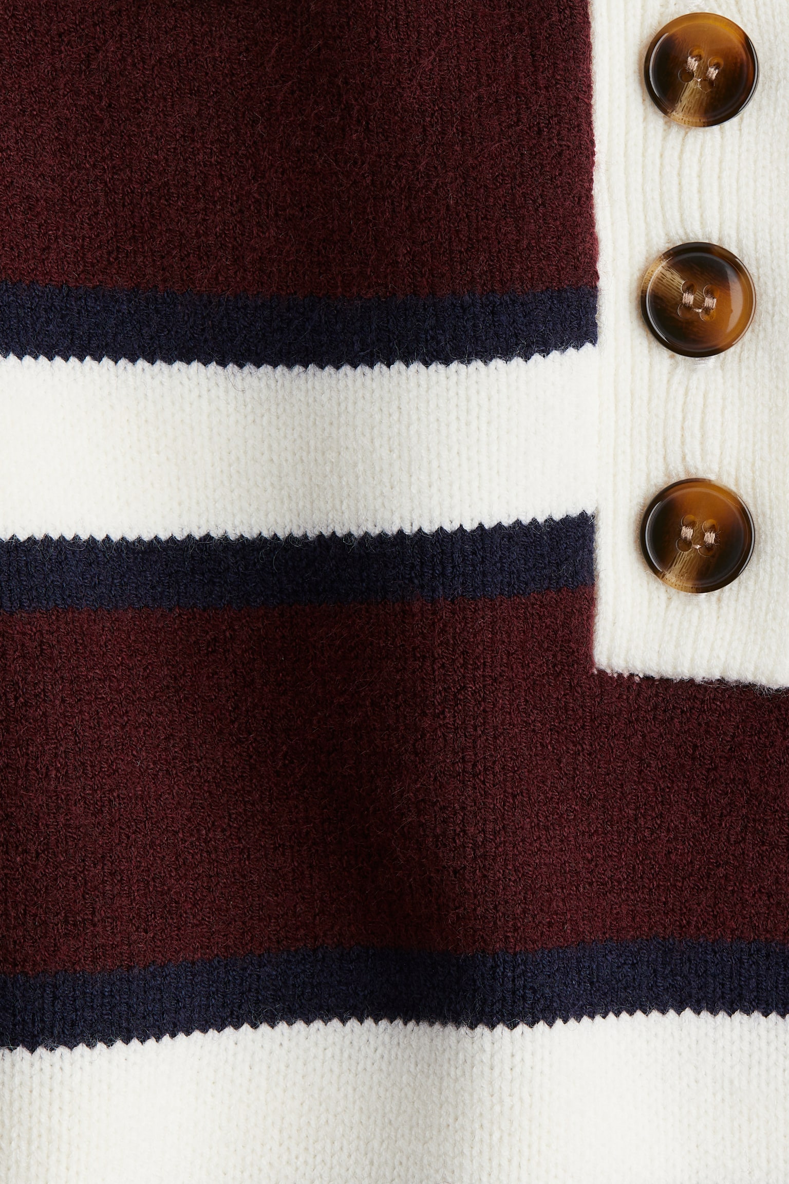 Fine-knit polo shirt - Burgundy/White striped/Black/White striped - 5