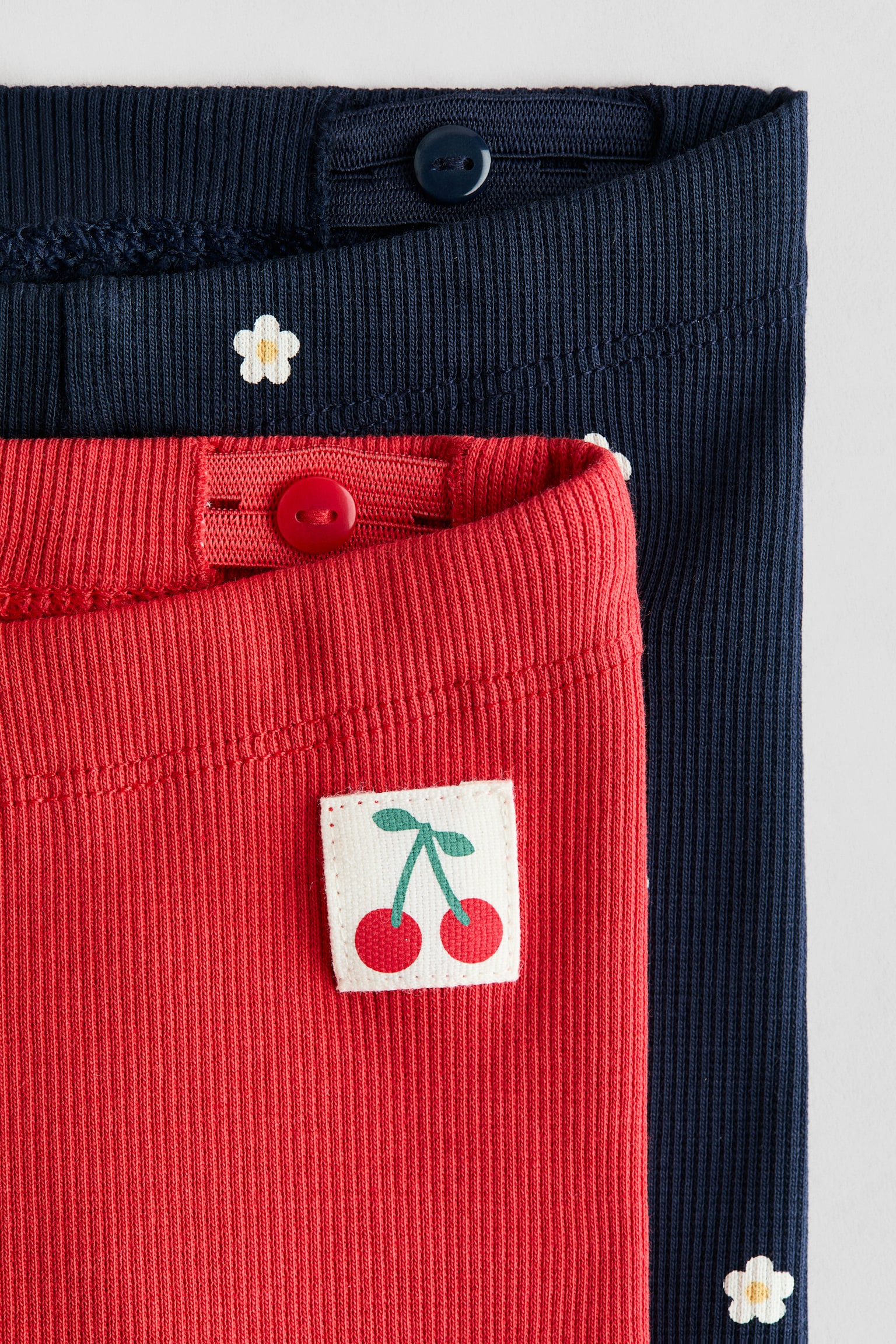 2-pack ribbed cycling shorts - Червоний/квітчастий - 2