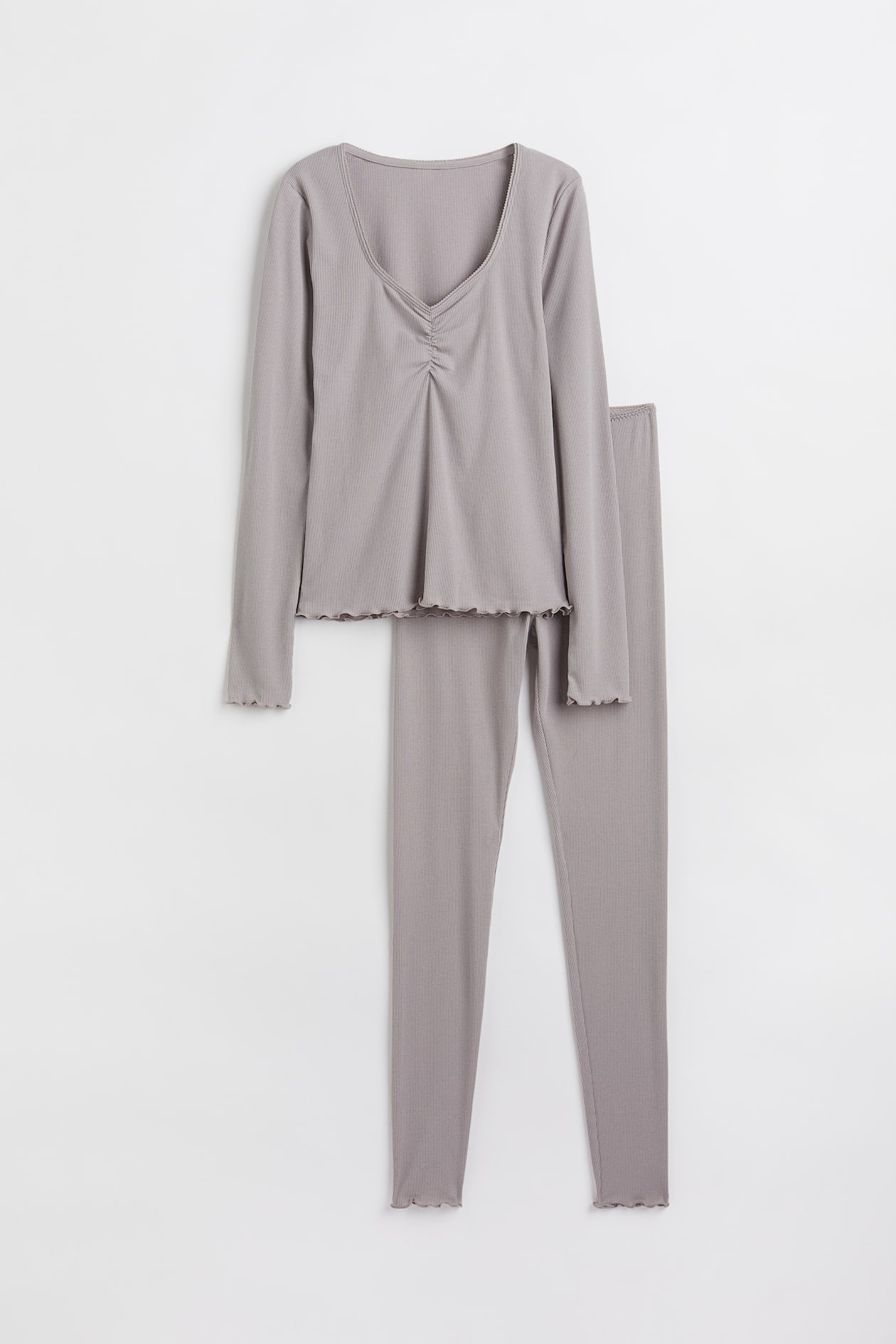 Pyjama top and leggings Light grey Ladies H&M IN
