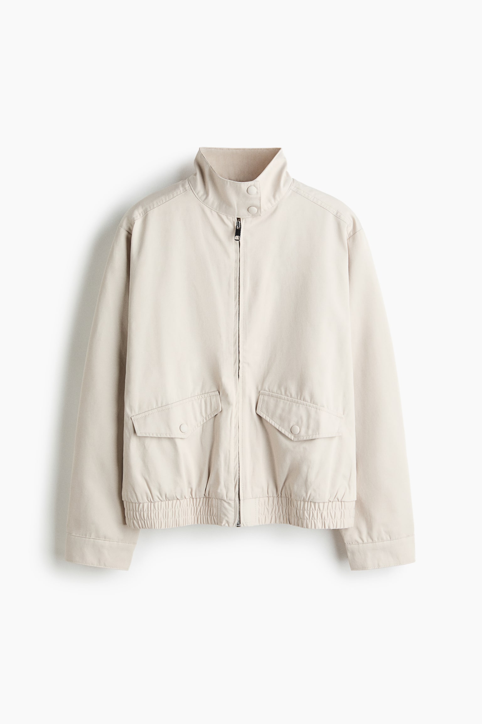 Funnel-collar jacket - Light beige - 1
