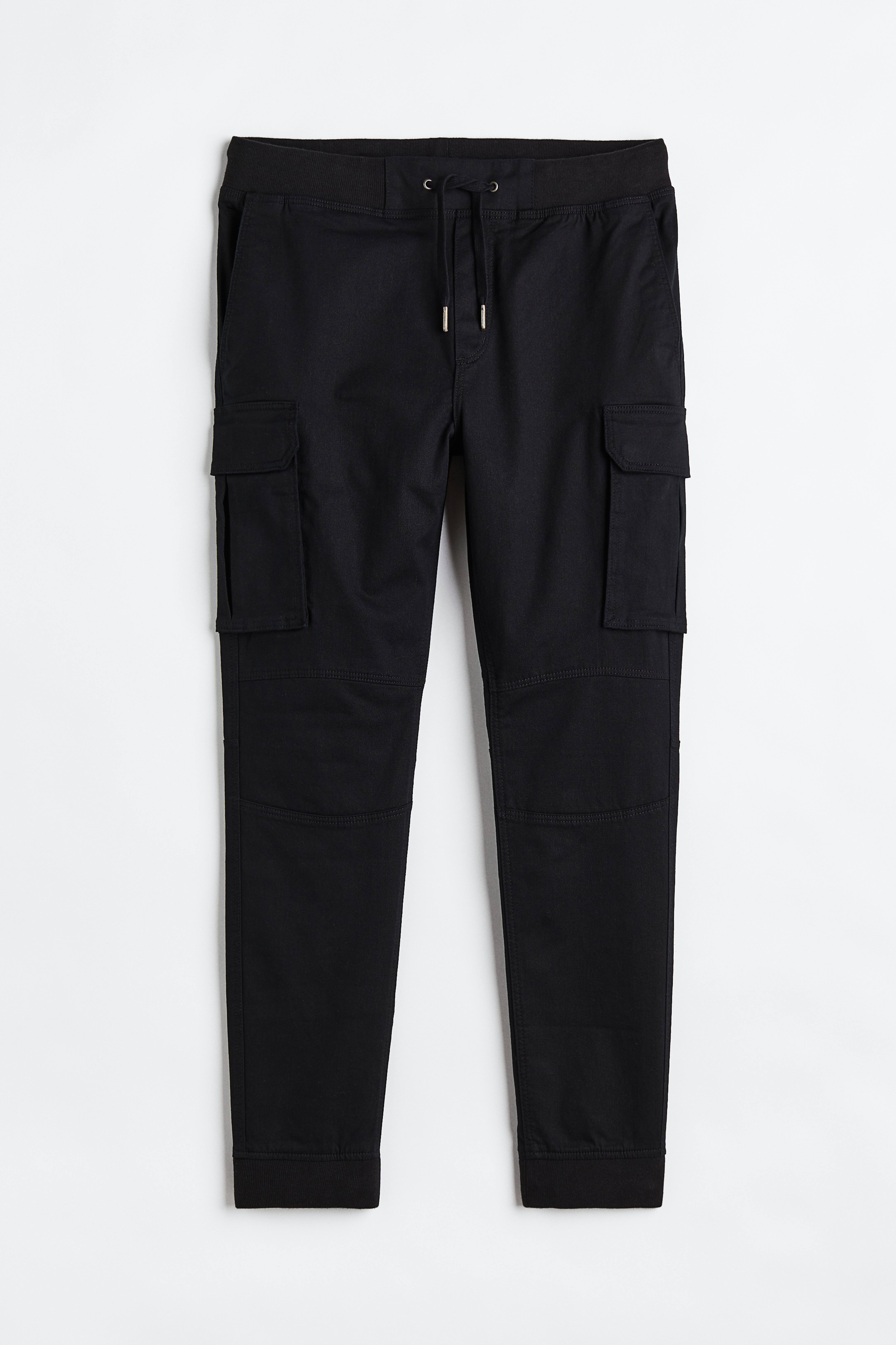 H and m black cargo pants hotsell