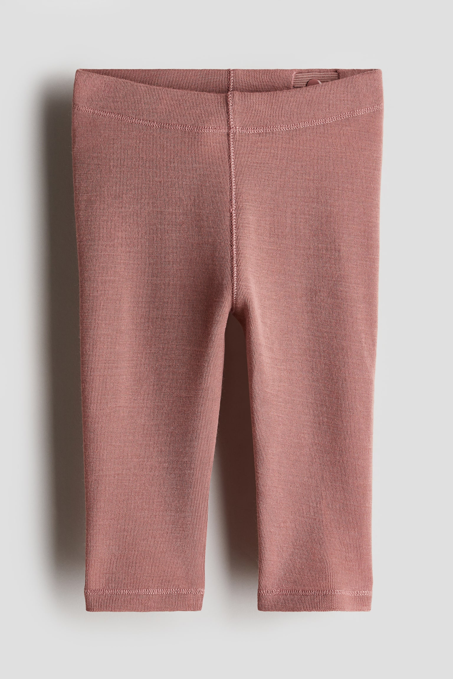 Wool jersey leggings - Dark dusty pink/Dark grey marl/Light beige - 1