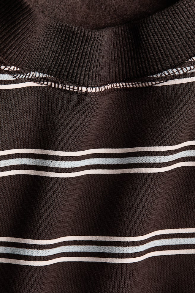 Oversized Sweatshirt-Dunkelbraun/Gestreift - 6