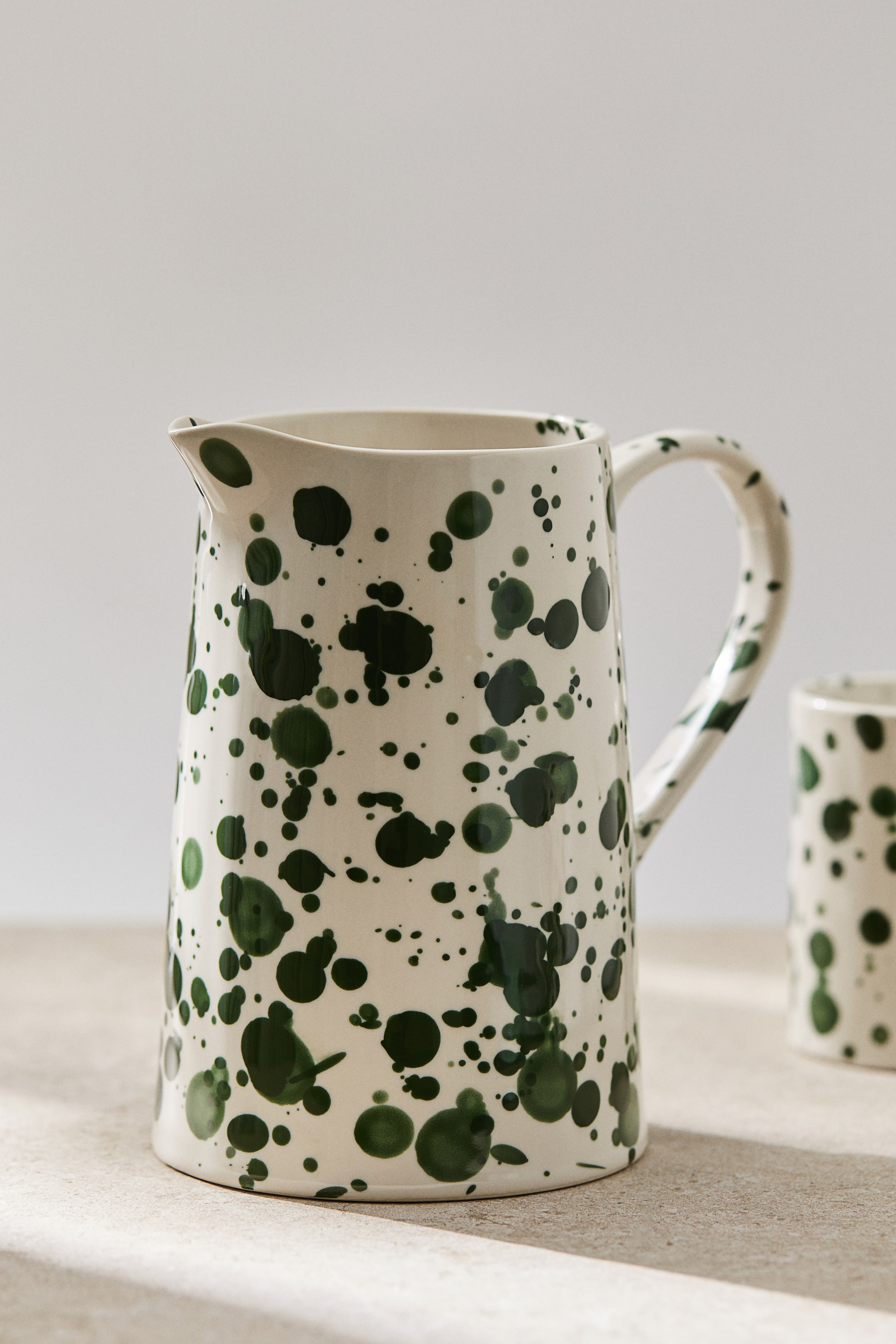 Speckled-Glaze Stoneware Pitcher