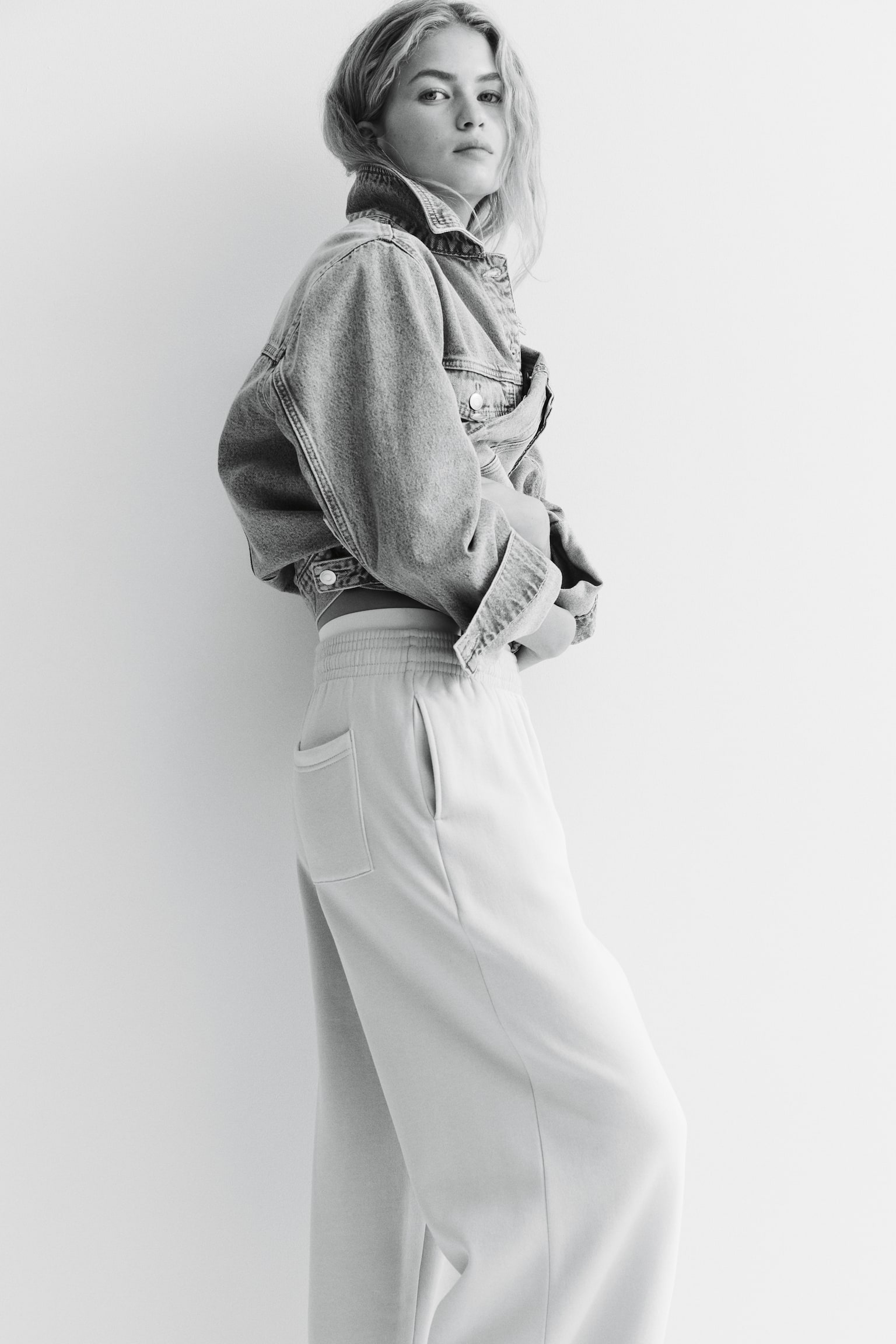 Женские брюки H&M Wide-Leg, цвет: Светлый синий — фото 4