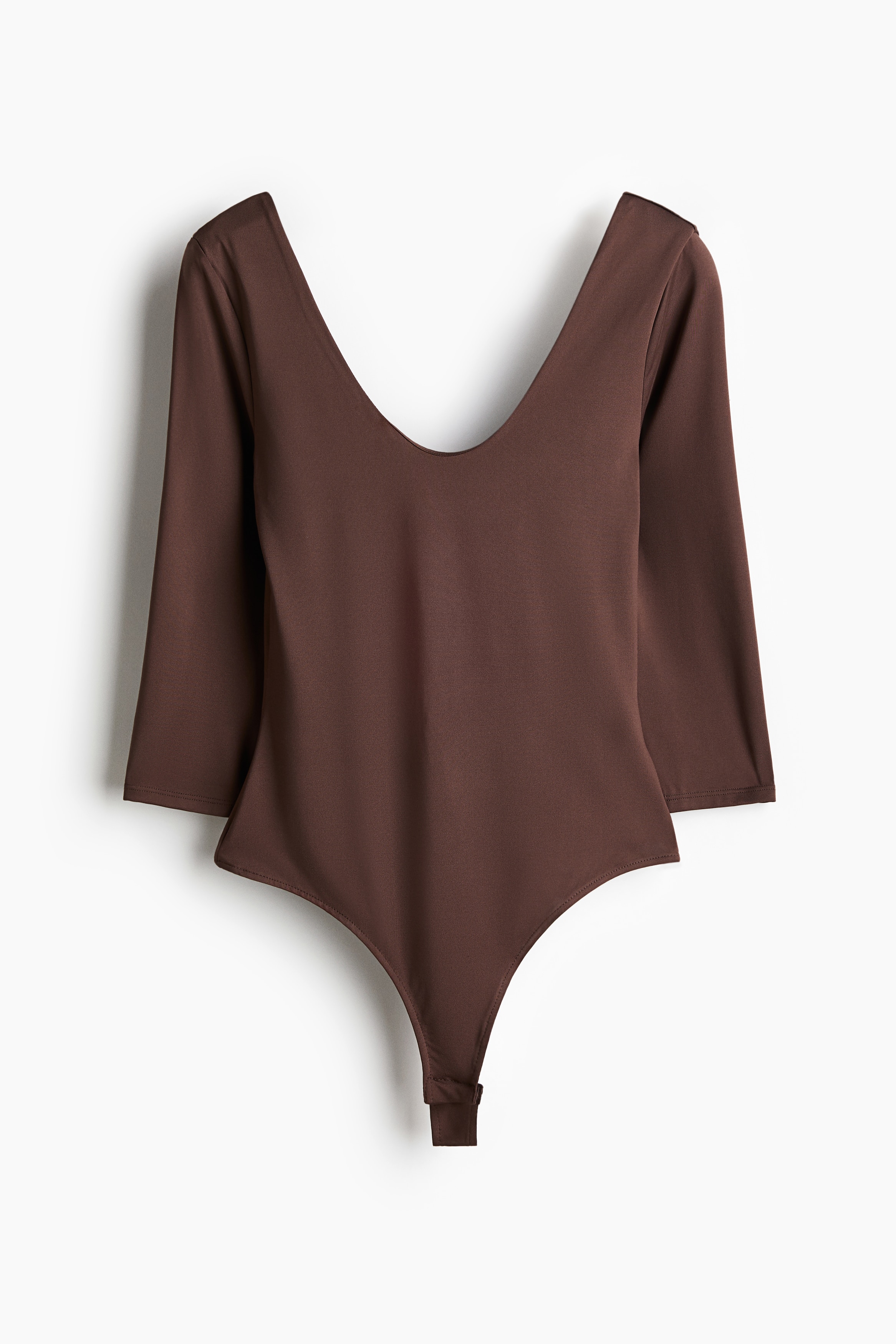 Women's Dark brown Scoop-Neck Thong Bodysuit | H&M US