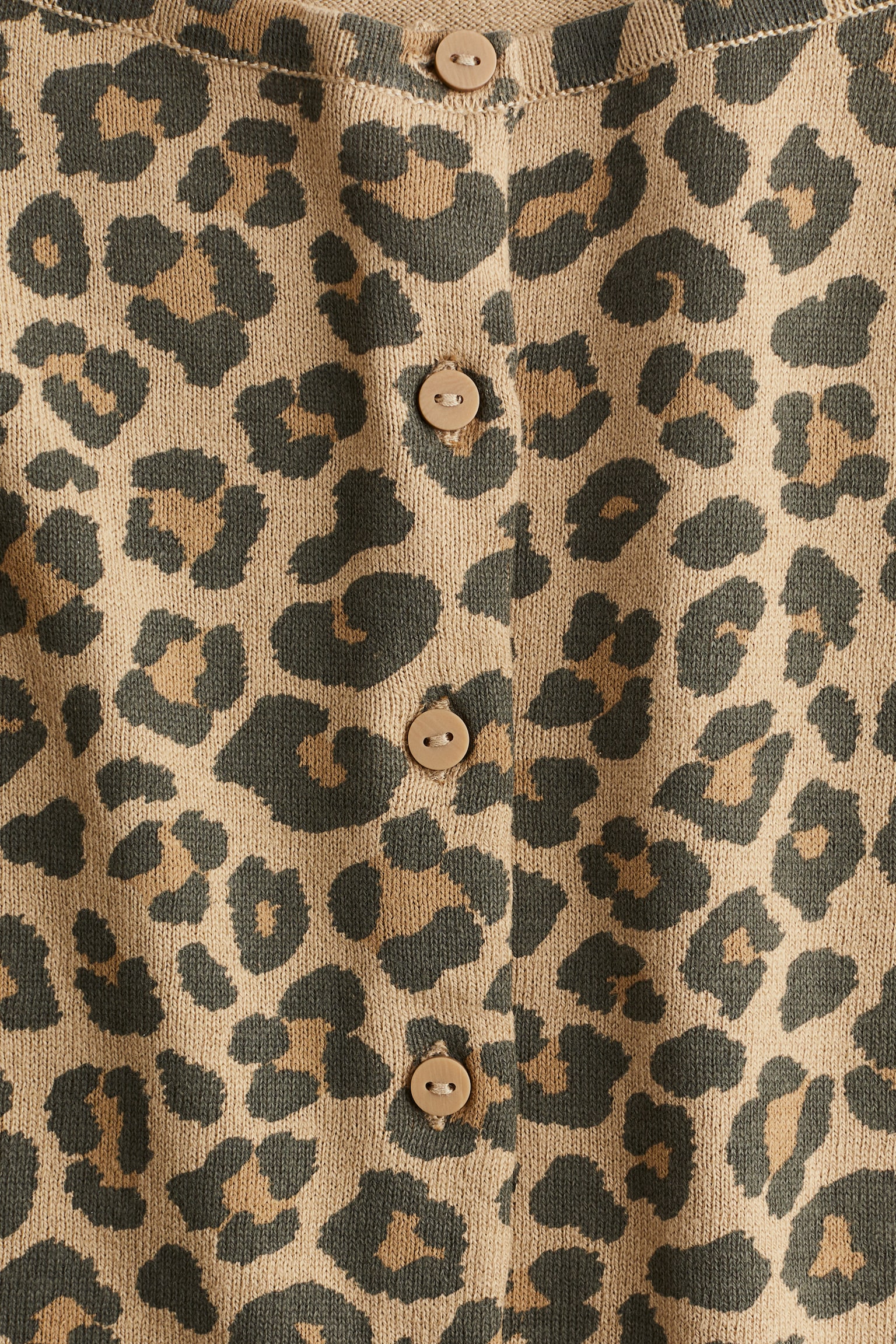 Patterned cardigan - Beige/Leopard print - 3