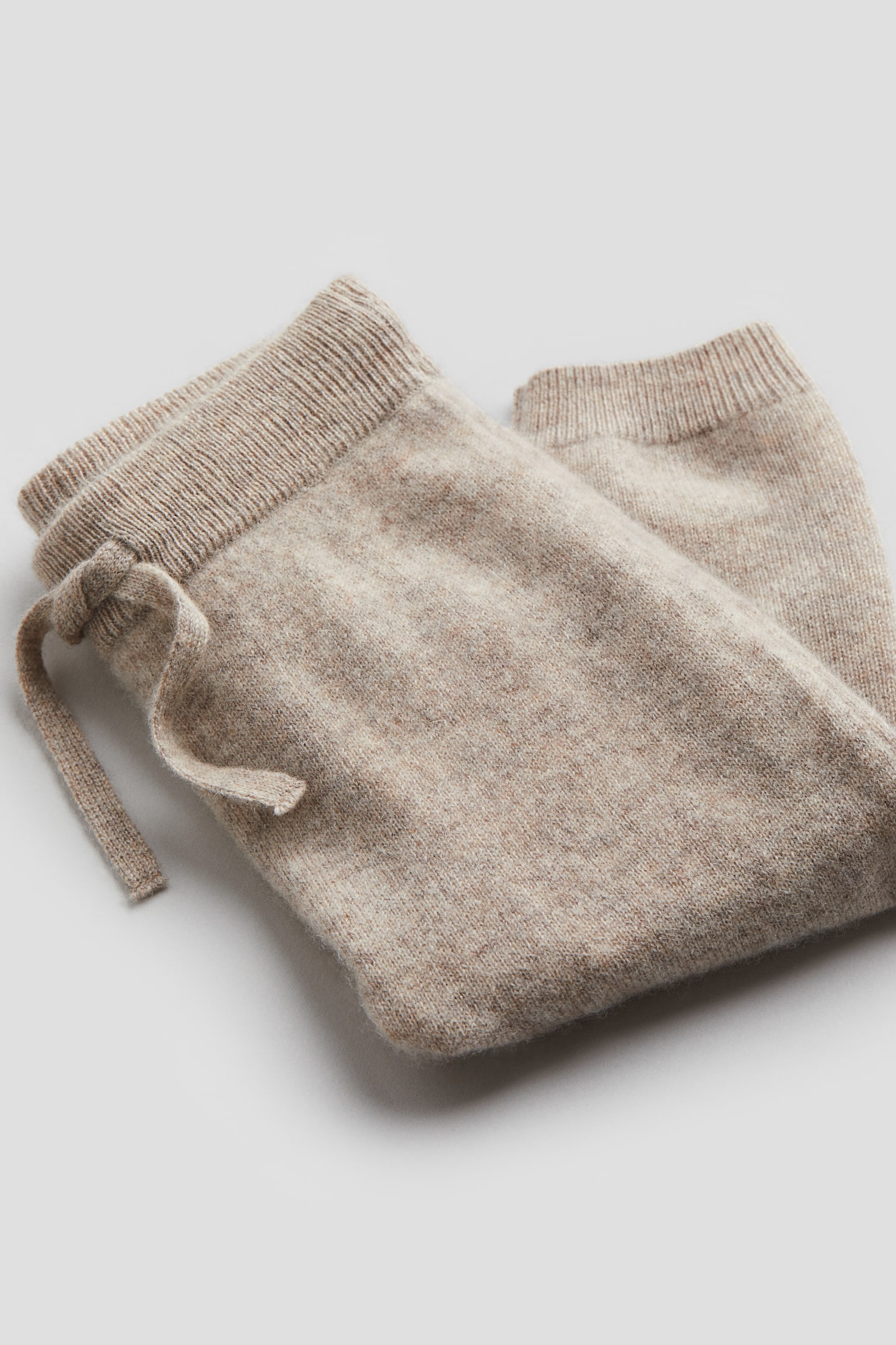 Cashmere-knit trousers - Light beige/Dark grey - 3