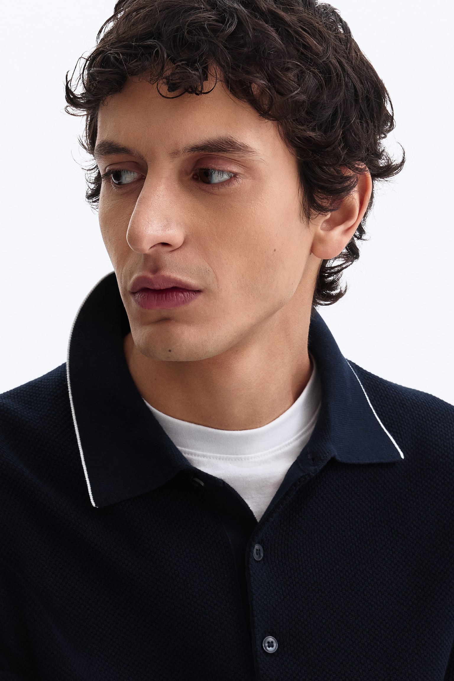 Slim Fit Polo shirt - Dark blue/White - 3