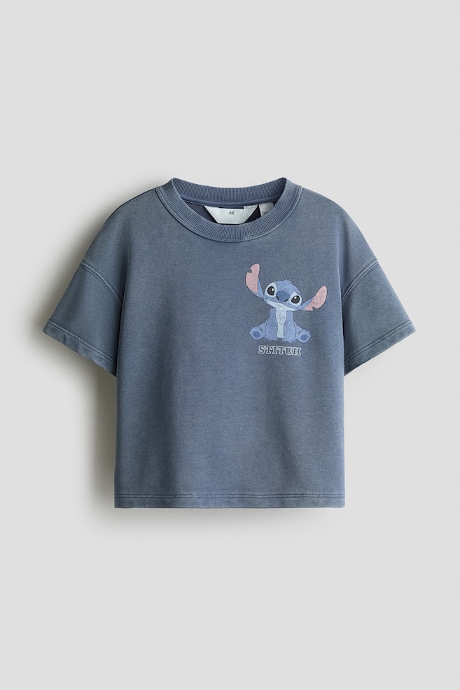 Printed T-shirt - Dark blue/Lilo & Stitch/Light grey/Lilo & Stitch/Dark grey/Lilo & Stitch/Light purple/Lilo & Stitch/White/My Melody/Grey/Kuromi/Grey/Hello Kitty/Cream/Hello Kitty - 1