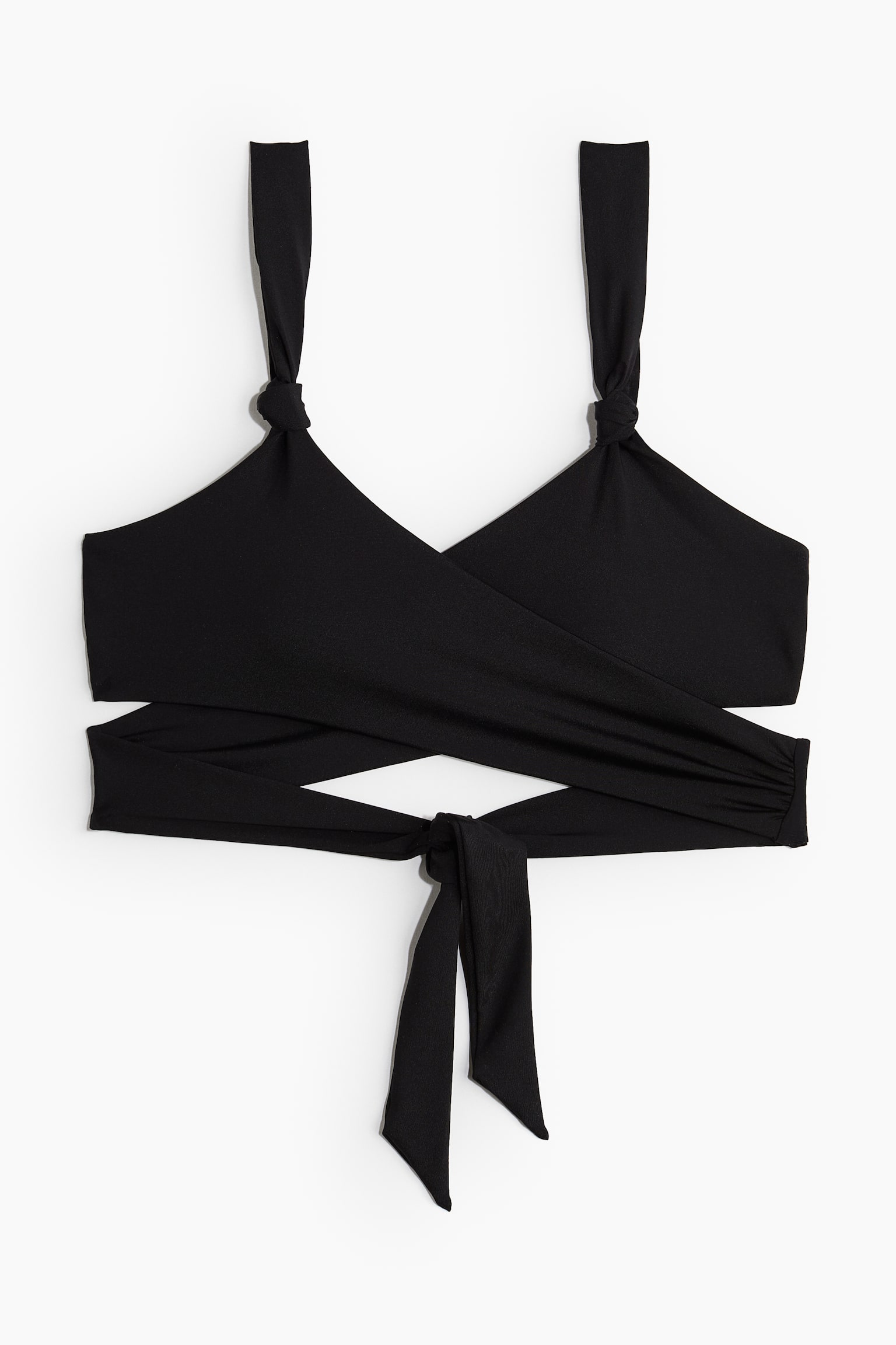 Padded wrap bikini top - Black - 1