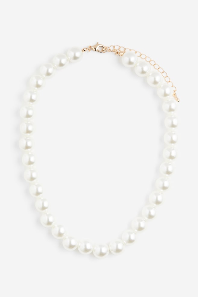 Beaded necklace - White - 1