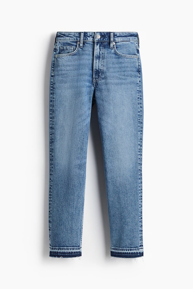 Slim Straight High Ankle Jeans - Denim blue - 1