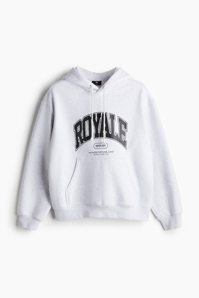 Loose Fit Printed Hoodie - Light gray melange/Royale/Black/Los Angeles Privileges/Black/Out of Service - 1