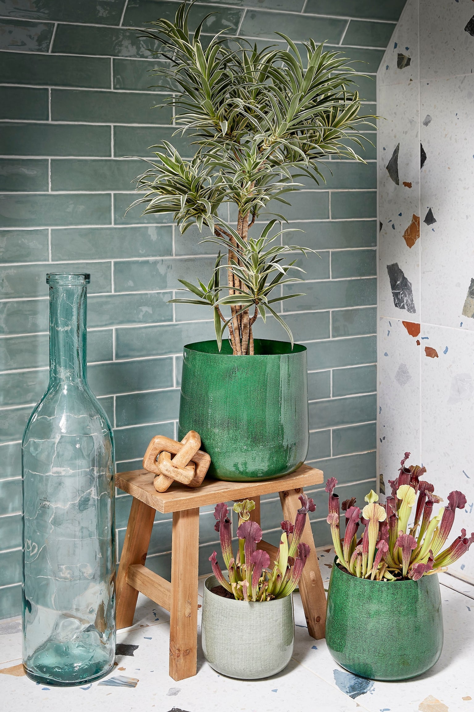 Tabouret en bois recyclé - Brun - 3