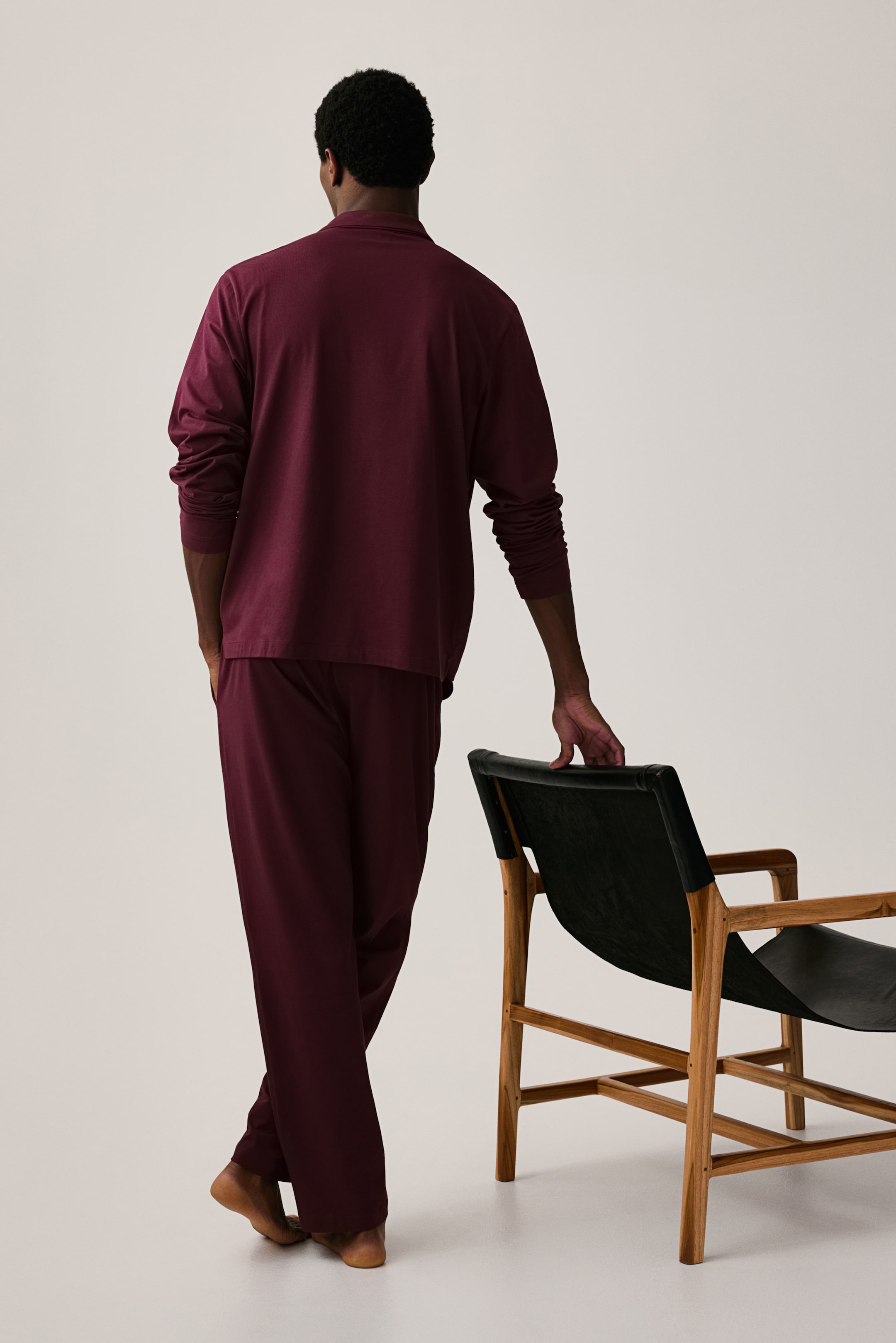 Relaxed Fit Cotton jersey pyjamas - Dark red - Men | H&M GB 4