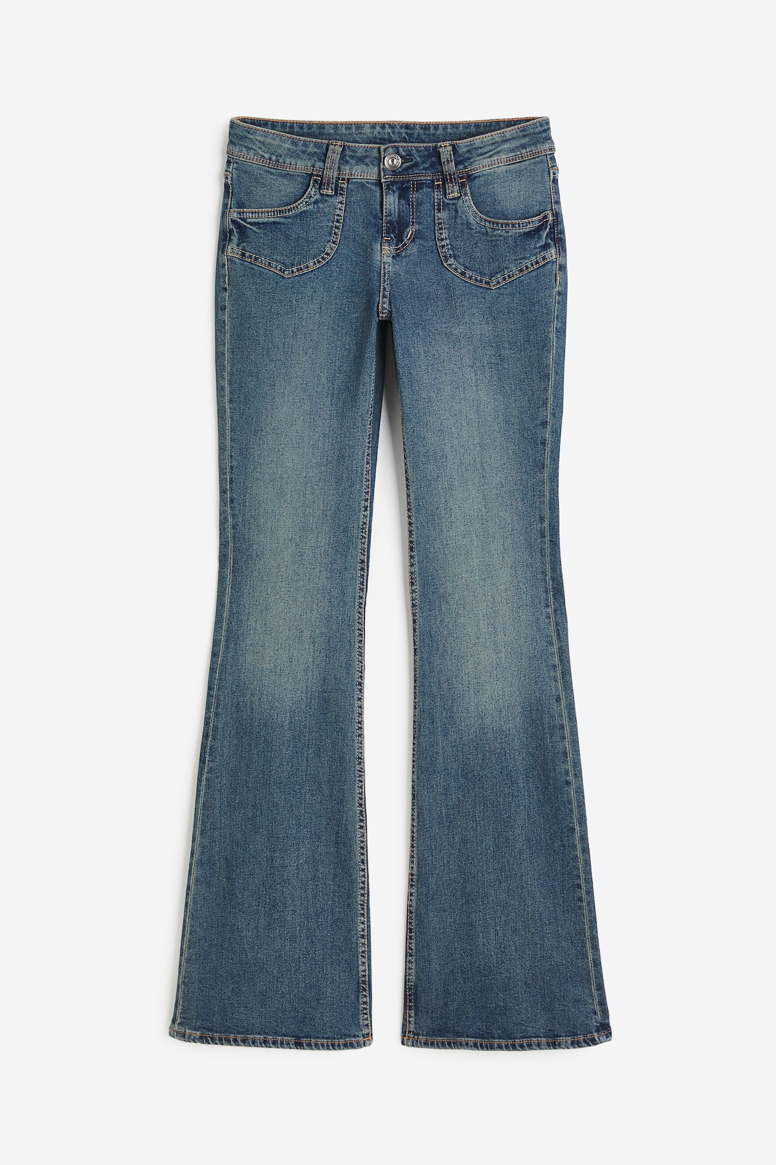 Flared Low Jeans - Màu xanh denim đậm - 1